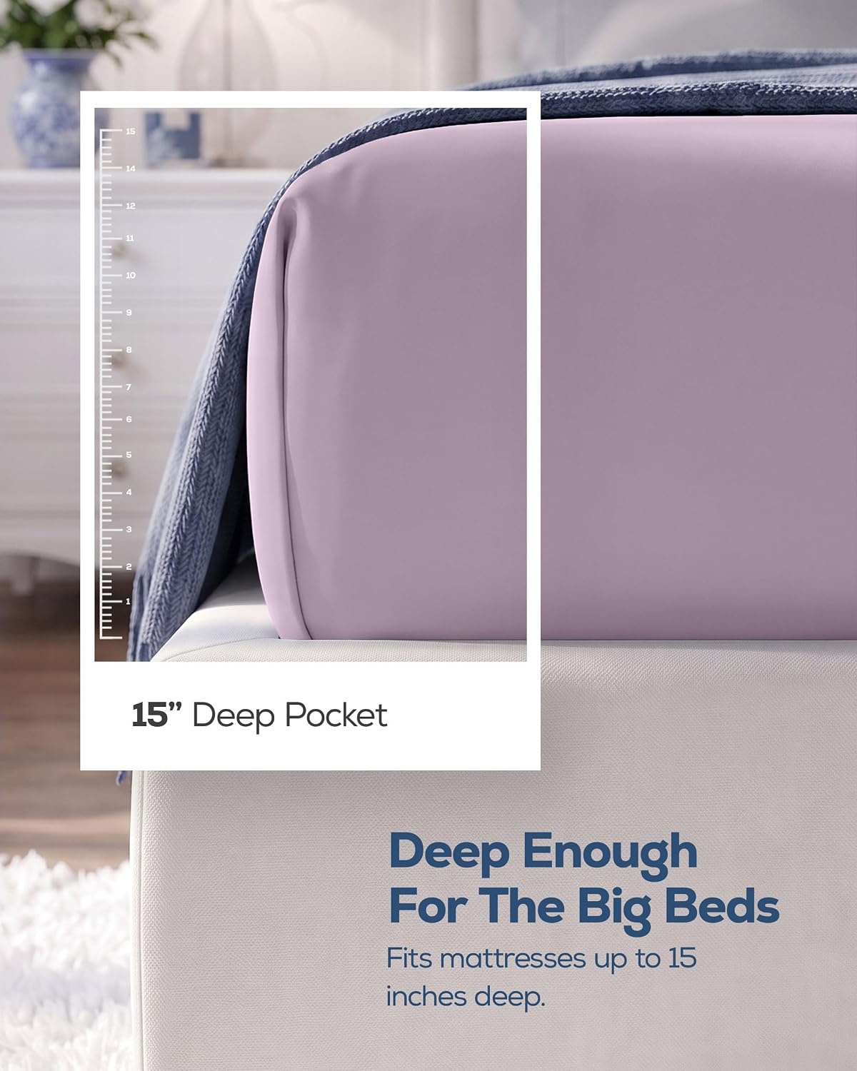 image:imageUtopia Bedding 6er Set Spannbettlaken 160 x 200 cm WeiLavendel