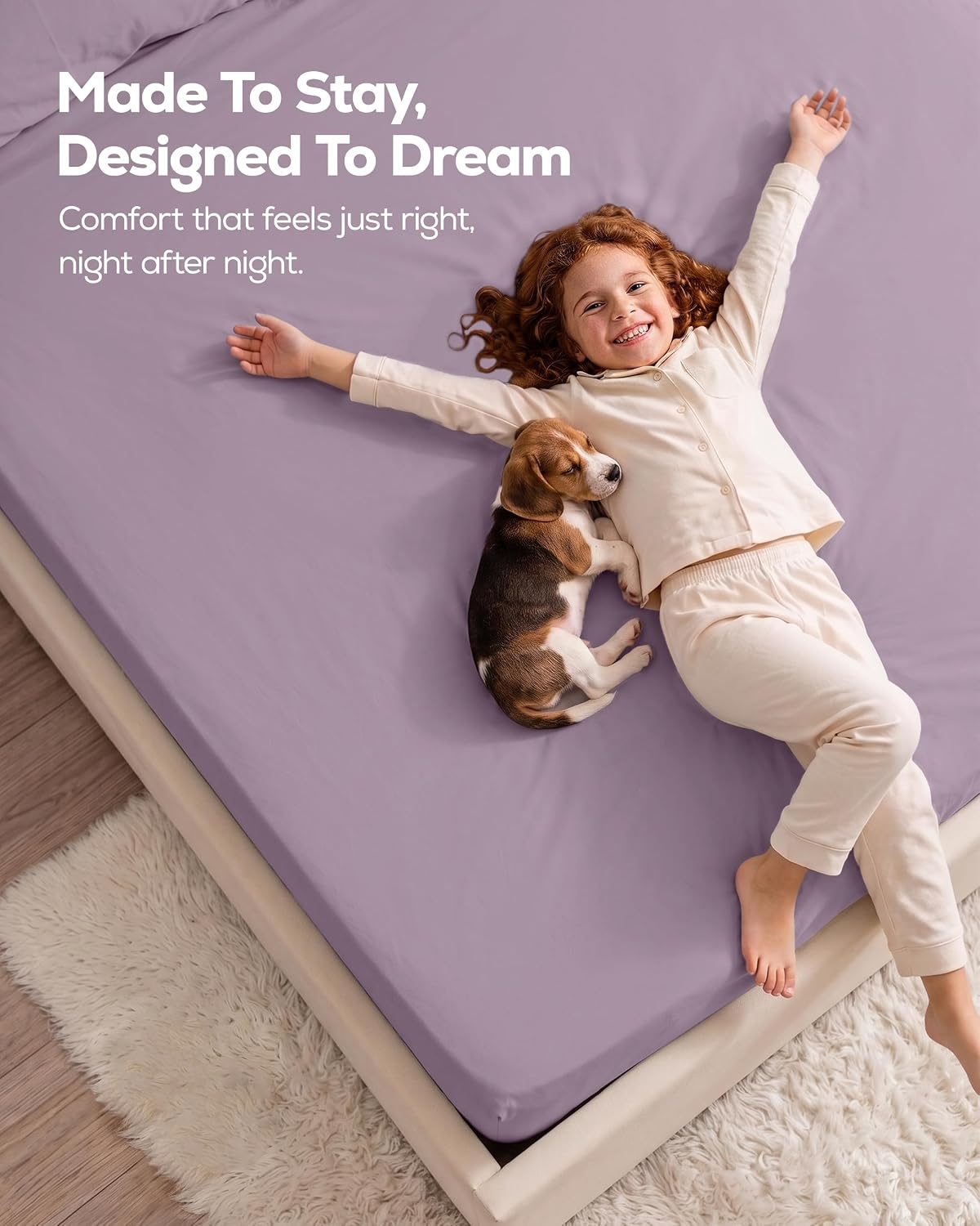 image:imageUtopia Bedding 6er Set Spannbettlaken 160 x 200 cm WeiLavendel