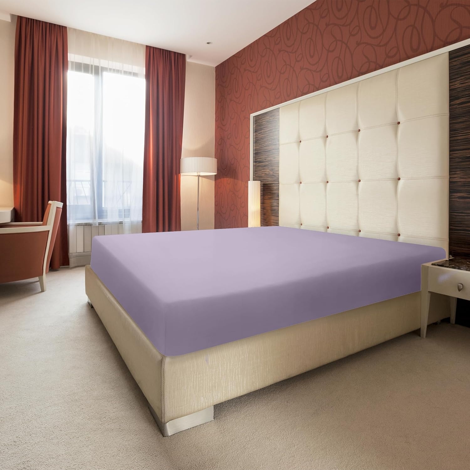 image:imageUtopia Bedding 6er Set Spannbettlaken 160 x 200 cm WeiLavendel