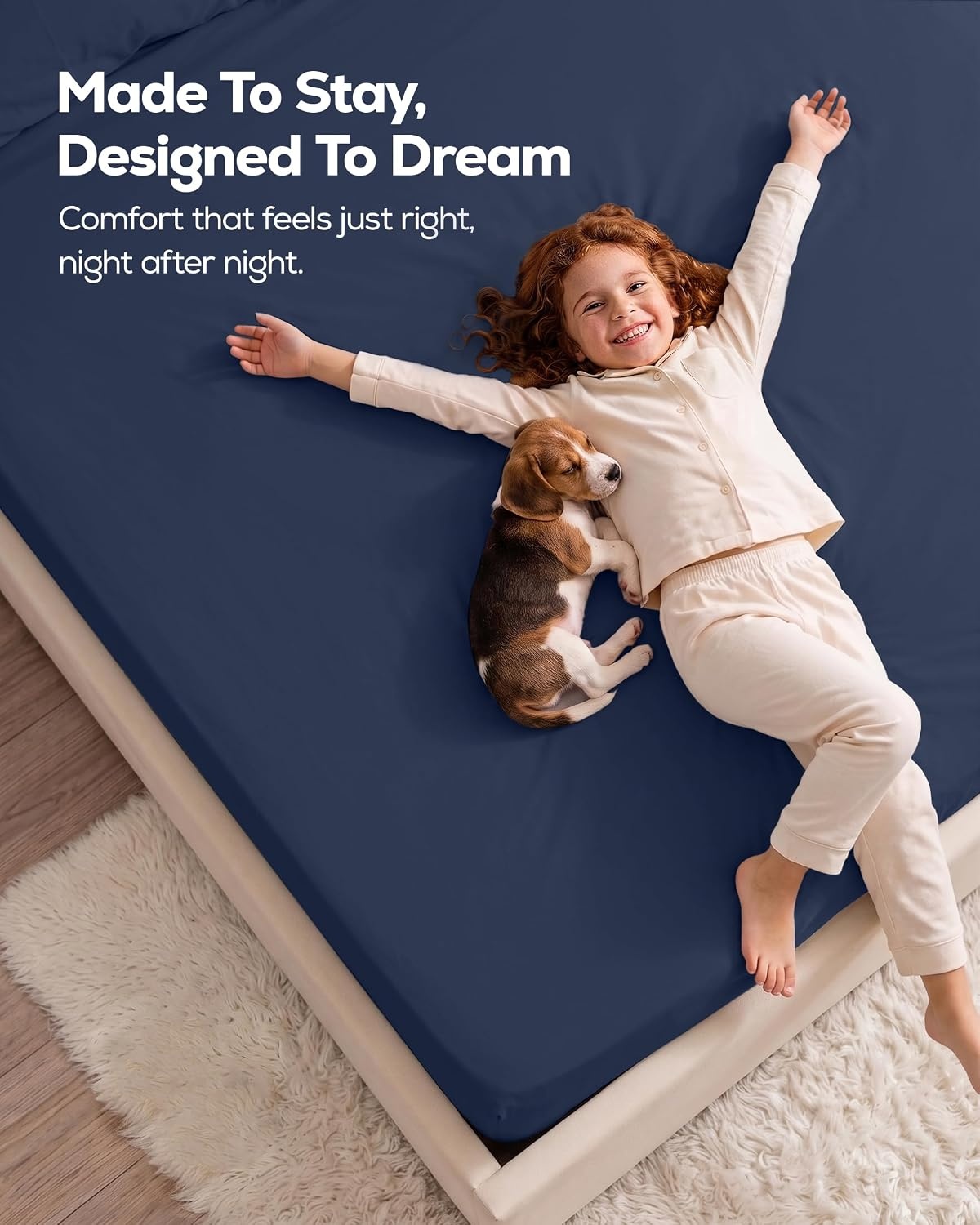 image:imageUtopia Bedding 6er Set Spannbettlaken 160 x 200 cm WeiMarineblau