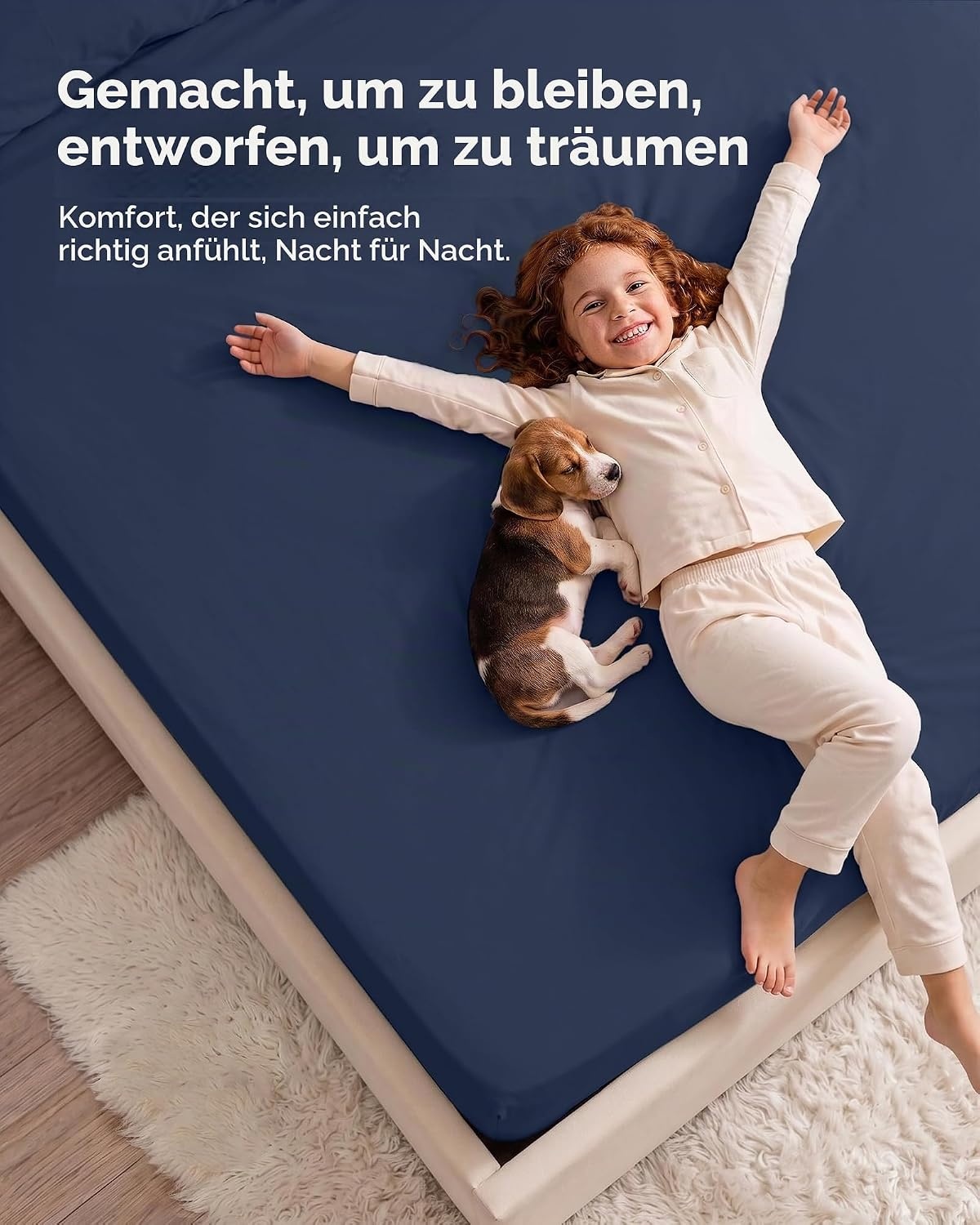 image:imageUtopia Bedding 6er Set Spannbettlaken 160 x 200 cm WeiMarineblau