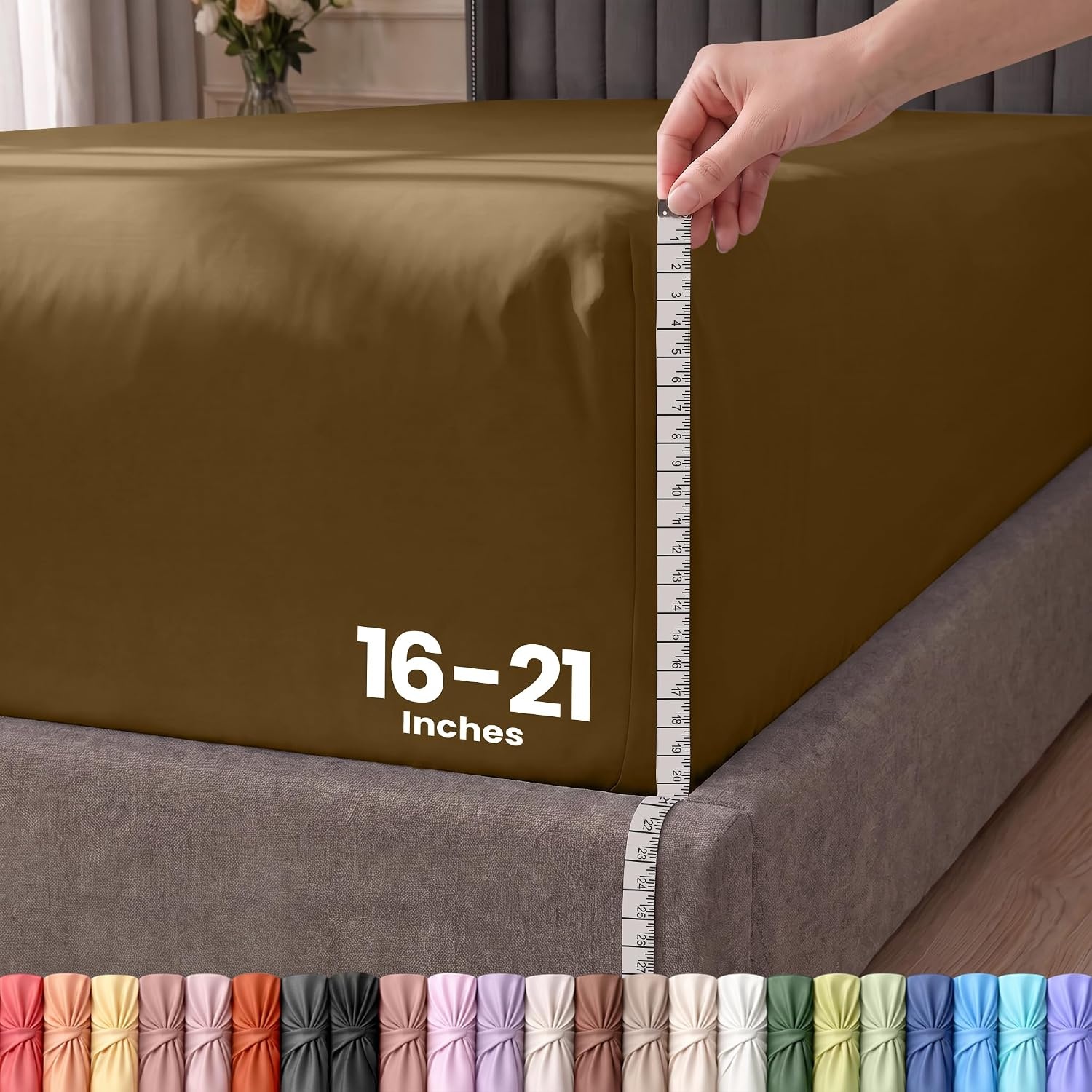 image:imageUtopia Bedding 6er Set Spannbettlaken 160 x 200 cm WeiMokka