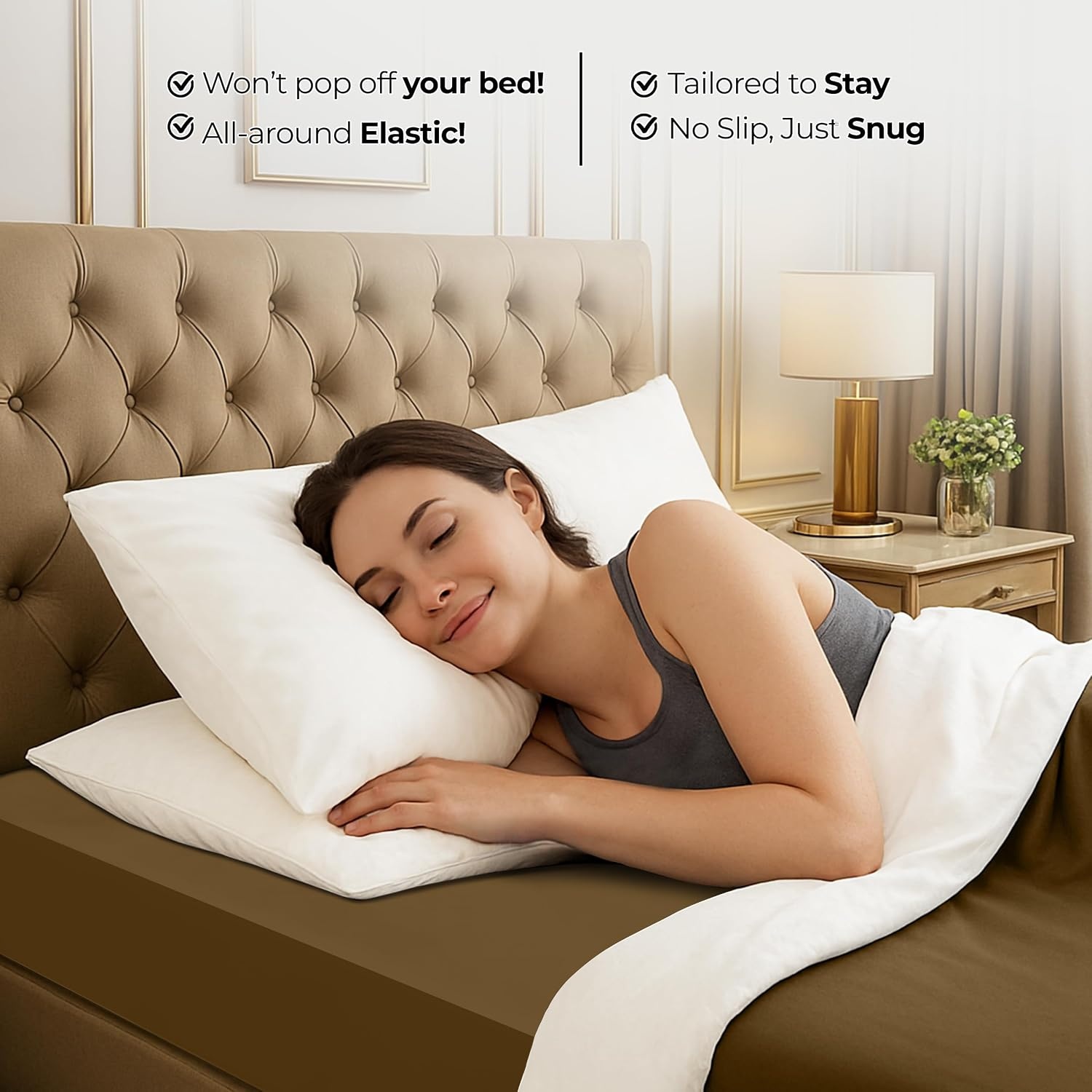 image:imageUtopia Bedding 6er Set Spannbettlaken 160 x 200 cm WeiMokka