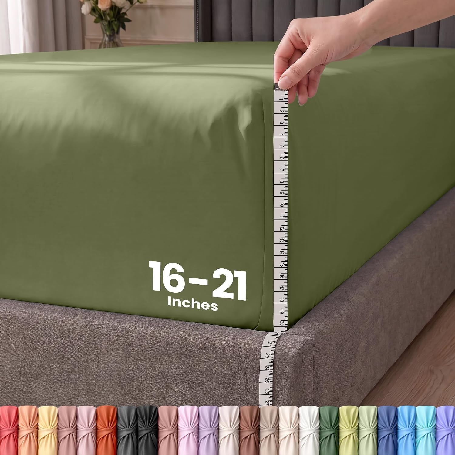 image:imageUtopia Bedding 6er Set Spannbettlaken 160 x 200 cm WeiOlivBlatt fr Mich Leaf It To Me