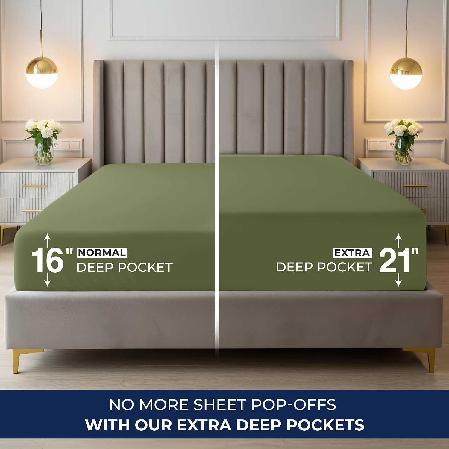 image:imageUtopia Bedding 6er Set Spannbettlaken 160 x 200 cm WeiOlivBlatt fr Mich Leaf It To Me