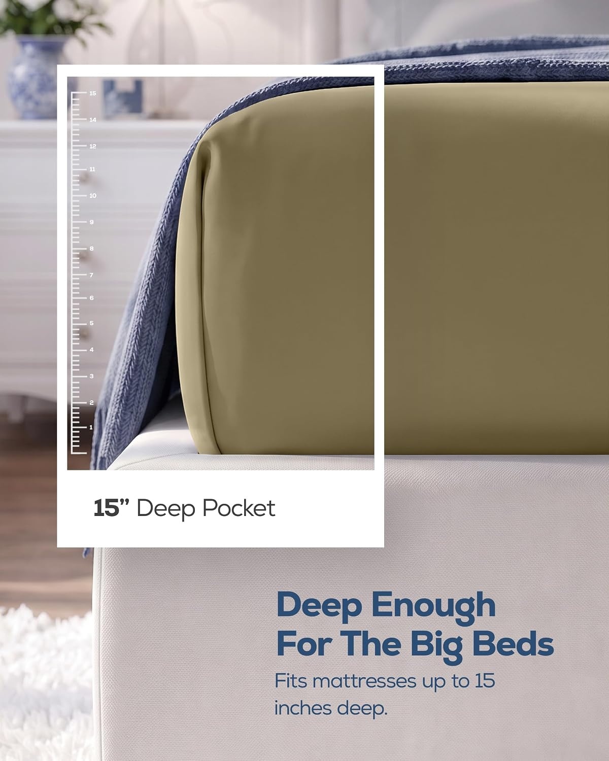 image:imageUtopia Bedding 6er Set Spannbettlaken 160 x 200 cm WeiOlivBlatt fr Mich Leaf It To Me