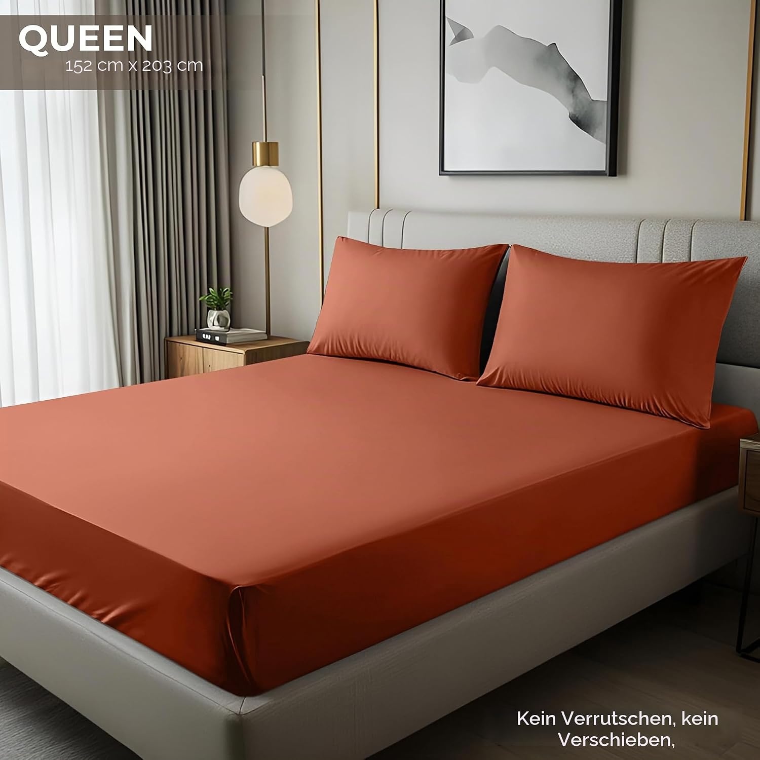 image:imageUtopia Bedding 6er Set Spannbettlaken 160 x 200 cm WeiOrange