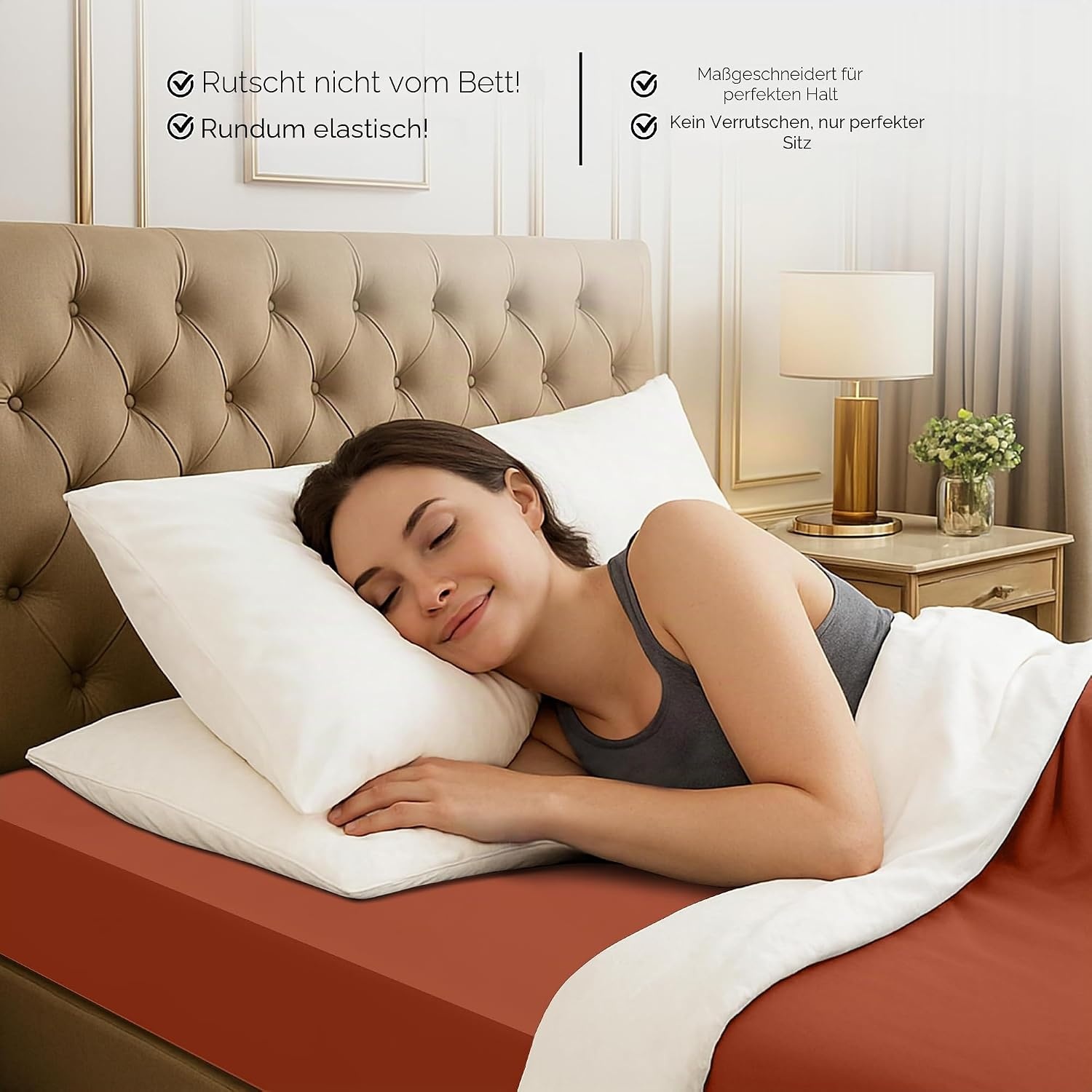 image:imageUtopia Bedding 6er Set Spannbettlaken 160 x 200 cm WeiOrange