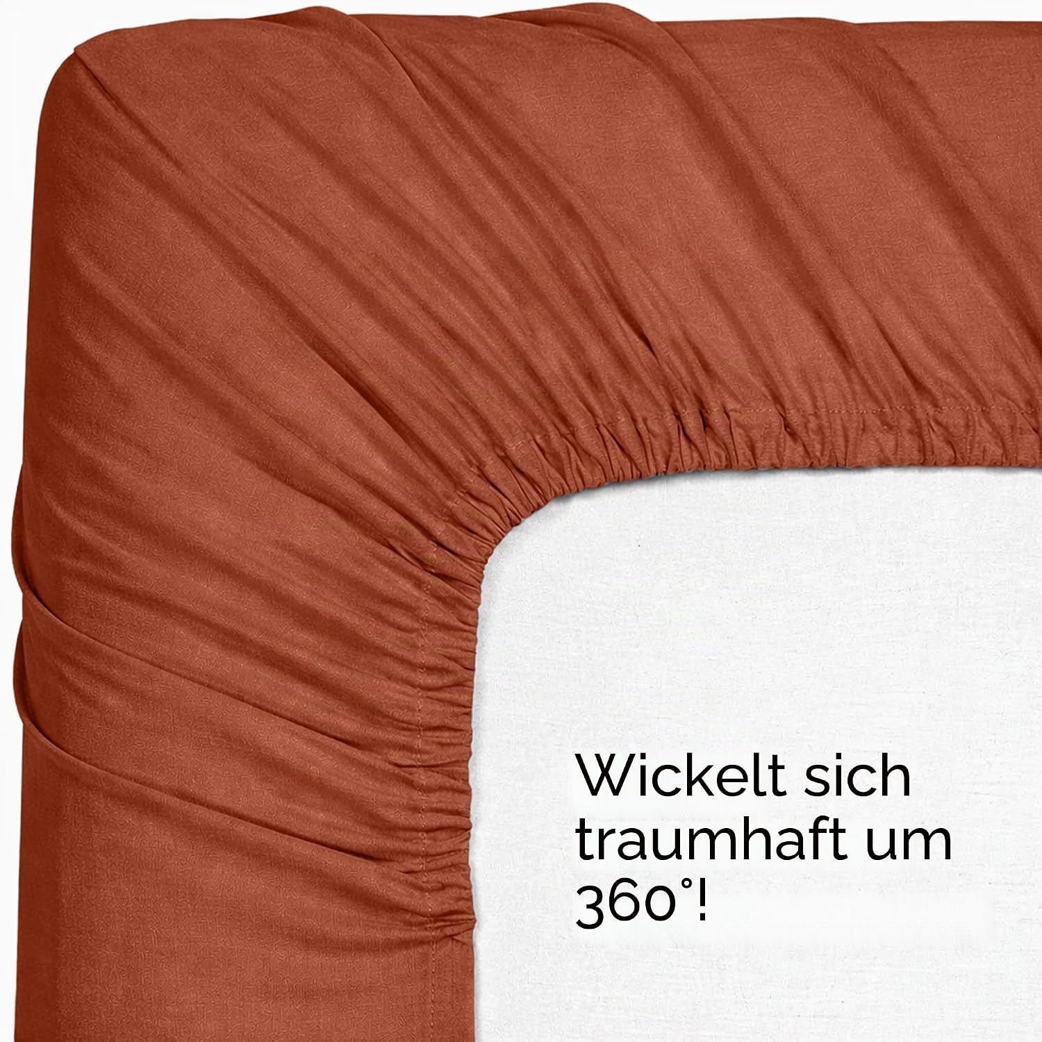 image:imageUtopia Bedding 6er Set Spannbettlaken 160 x 200 cm WeiOrangeAbendrot im Zickzackmuster Sunset Chevron