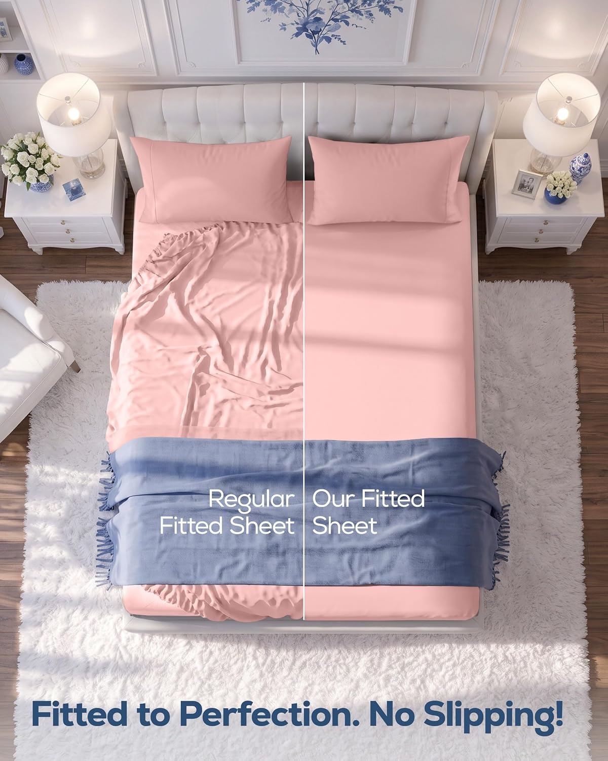 image:imageUtopia Bedding 6er Set Spannbettlaken 160 x 200 cm WeiRose