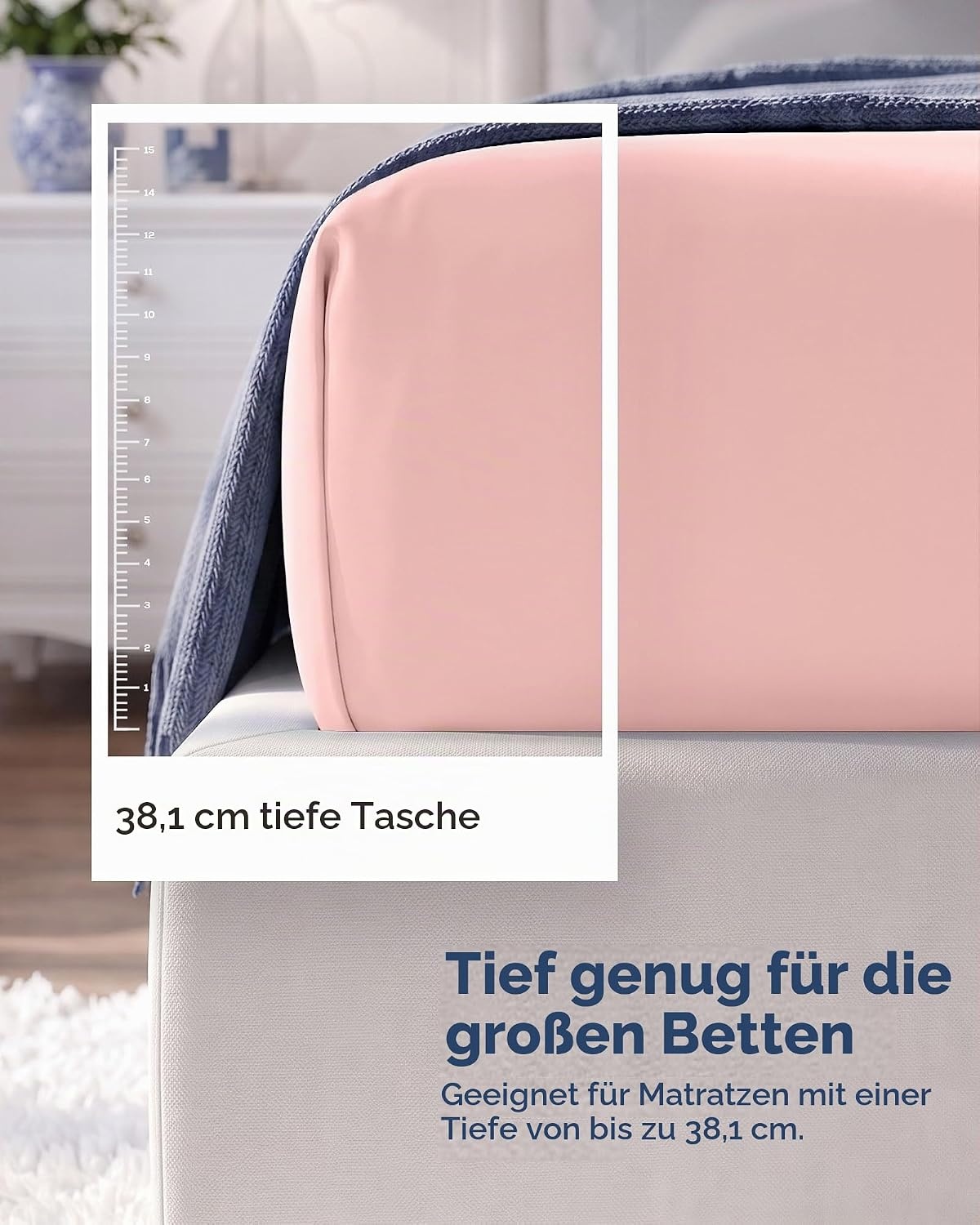 image:imageUtopia Bedding 6er Set Spannbettlaken 160 x 200 cm WeiRose