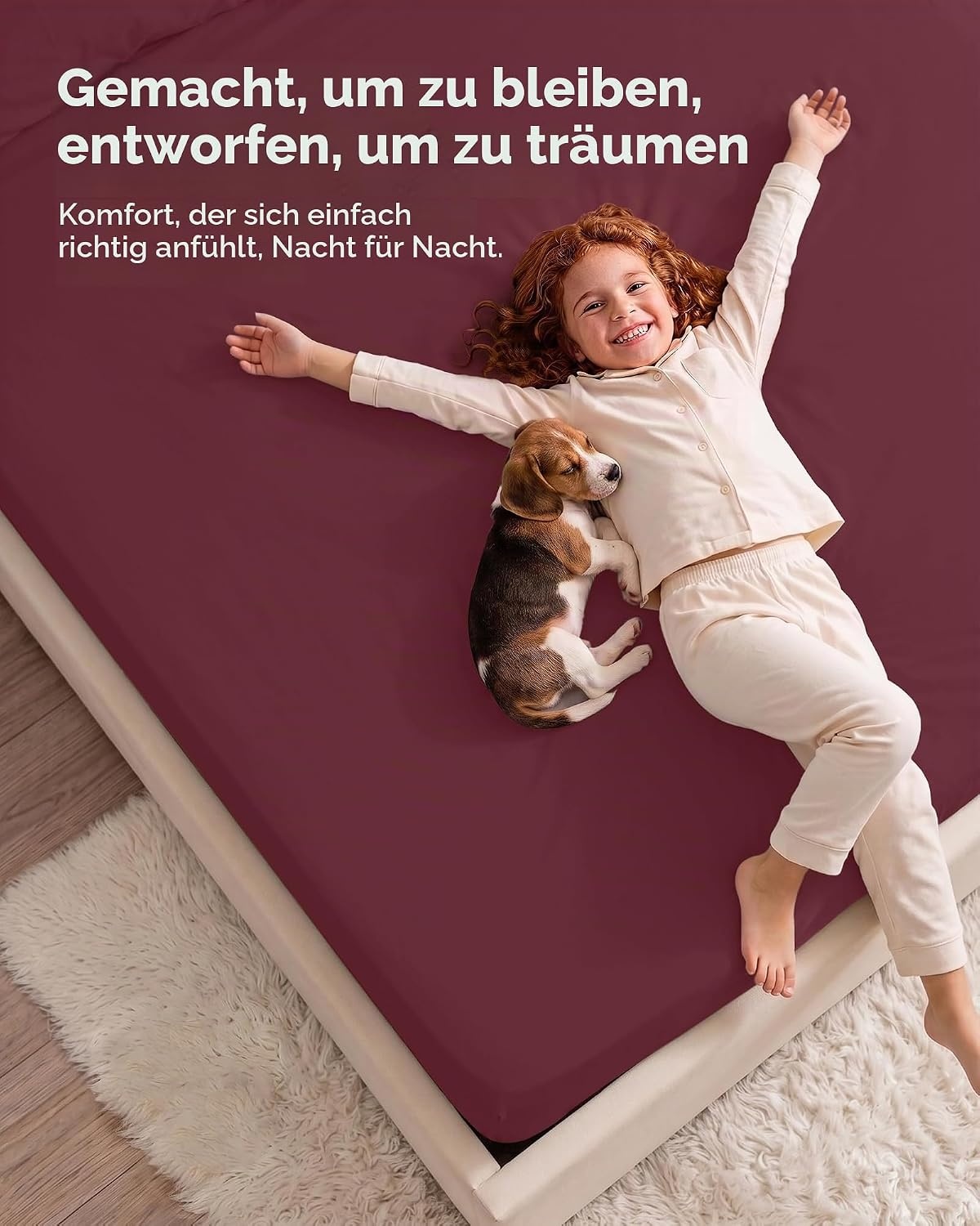 image:imageUtopia Bedding 6er Set Spannbettlaken 160 x 200 cm WeiRot Borgoa