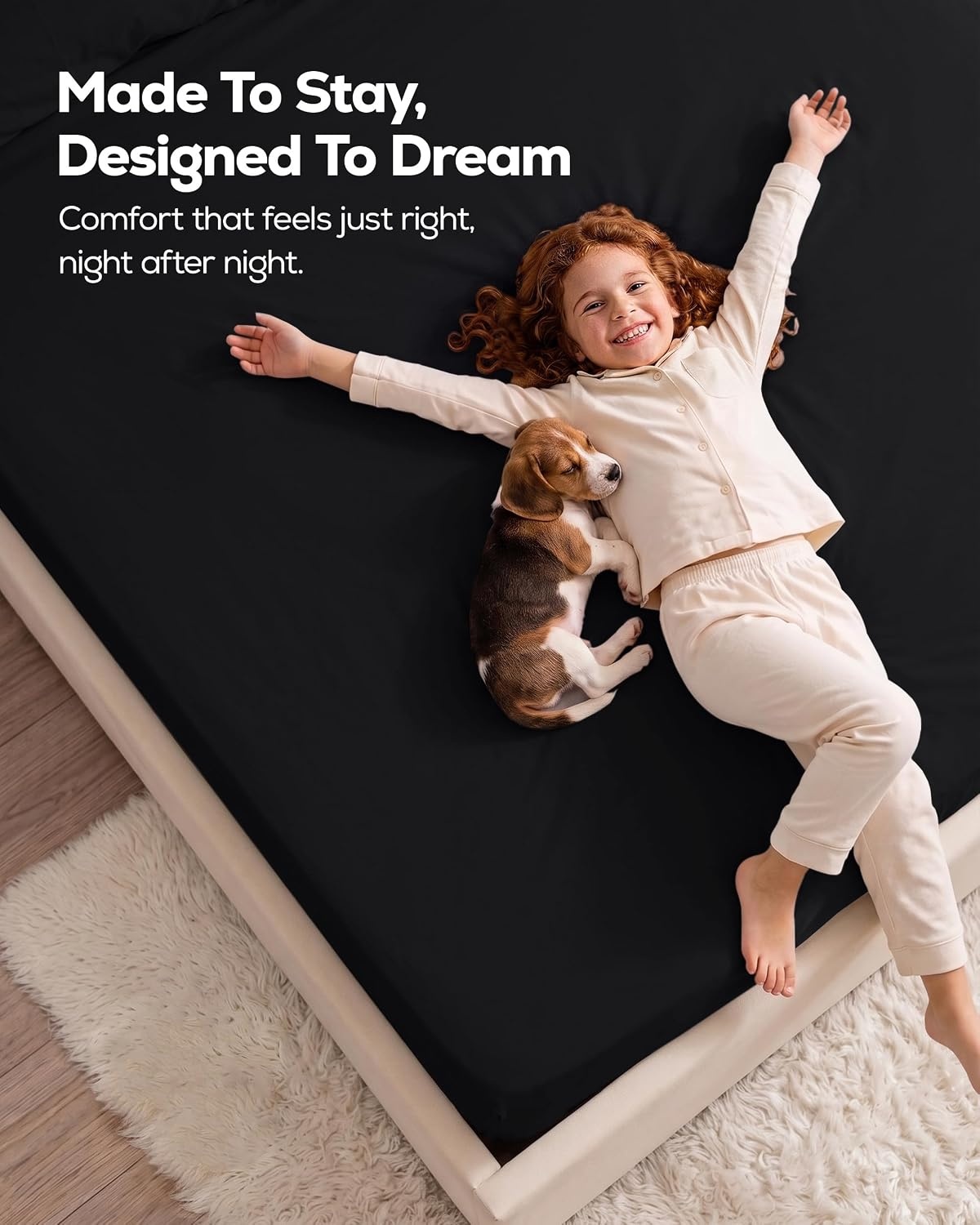 image:imageUtopia Bedding 6er Set Spannbettlaken 160 x 200 cm WeiSchwarz