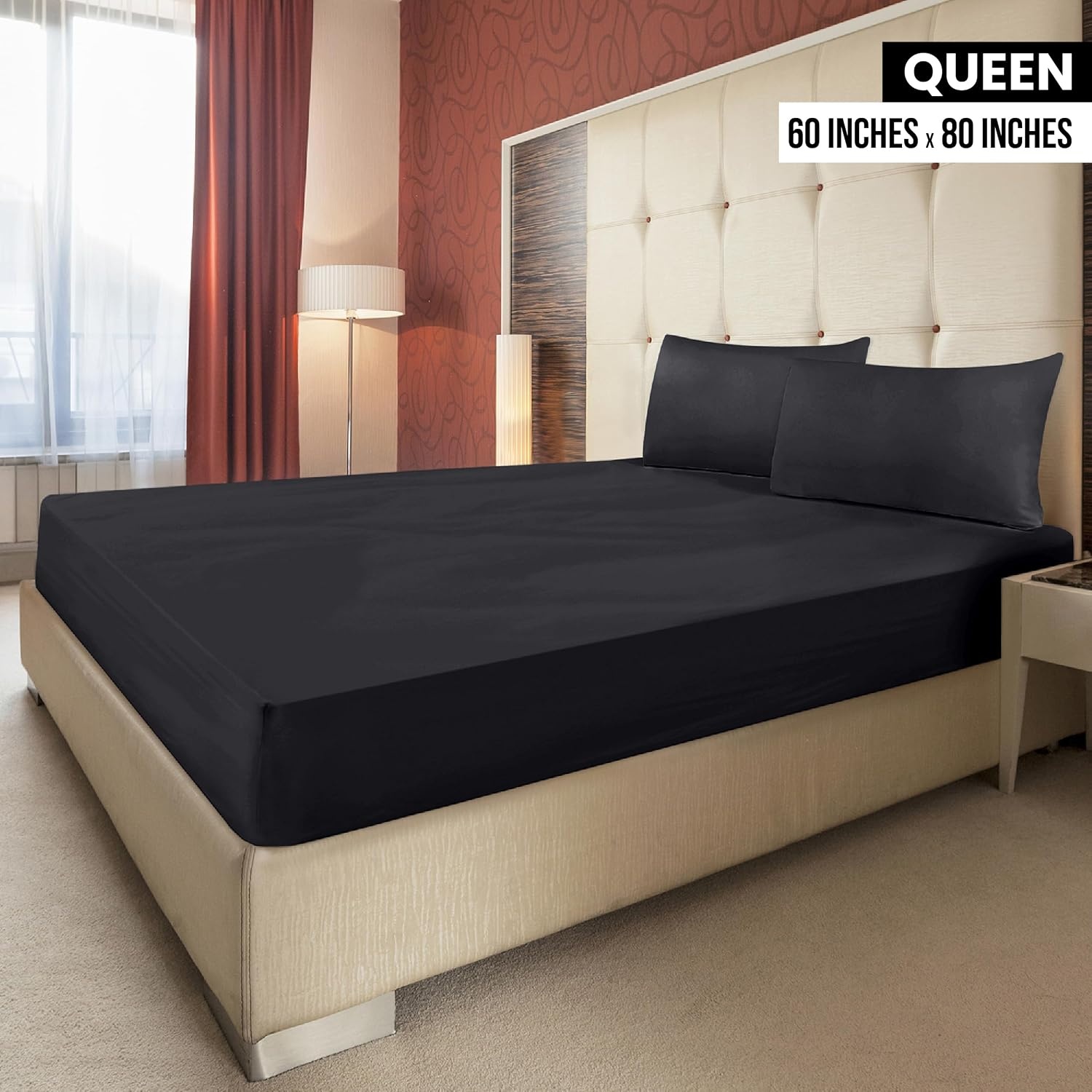 image:imageUtopia Bedding 6er Set Spannbettlaken 160 x 200 cm WeiSchwarz