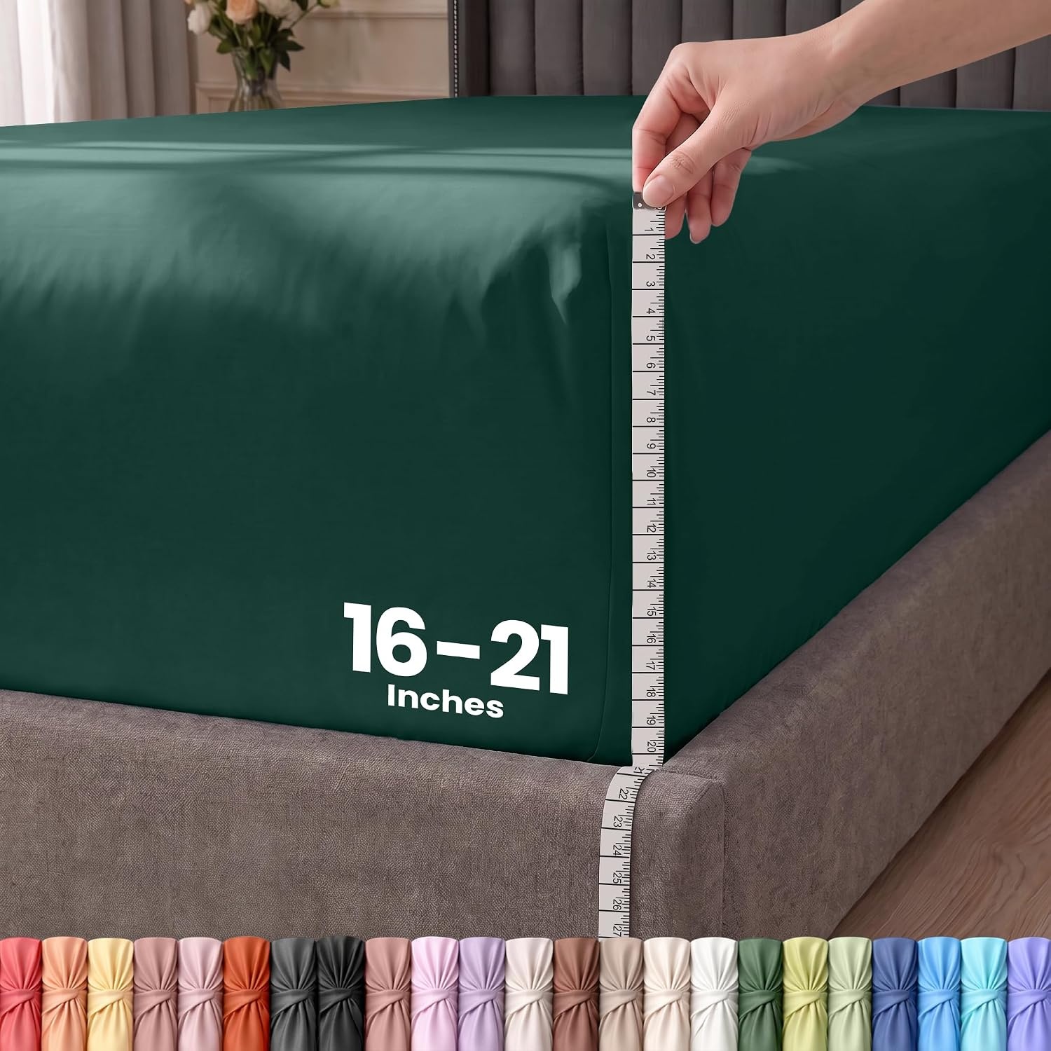 image:imageUtopia Bedding 6er Set Spannbettlaken 160 x 200 cm WeiSmaragd