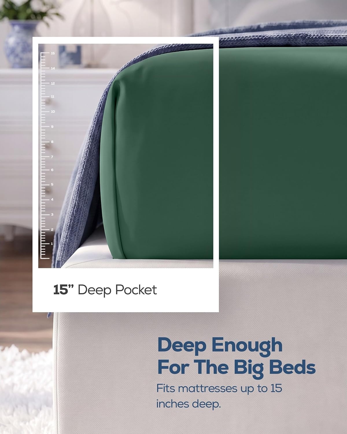 image:imageUtopia Bedding 6er Set Spannbettlaken 160 x 200 cm WeiSmaragd