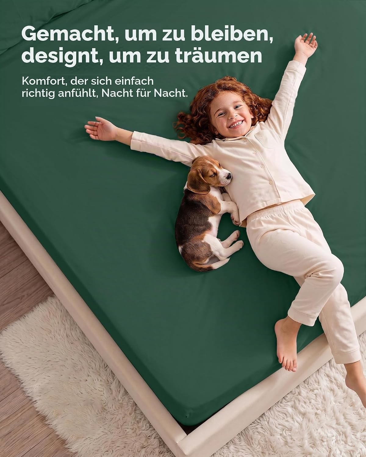 image:imageUtopia Bedding 6er Set Spannbettlaken 160 x 200 cm WeiSmaragd
