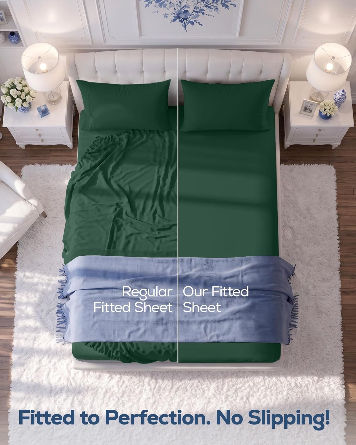 image:imageUtopia Bedding 6er Set Spannbettlaken 160 x 200 cm WeiSmaragd