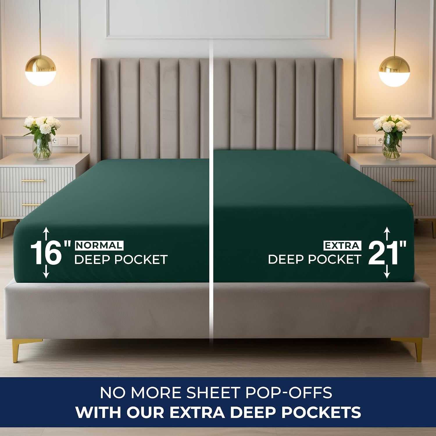 image:imageUtopia Bedding 6er Set Spannbettlaken 160 x 200 cm WeiSmaragd