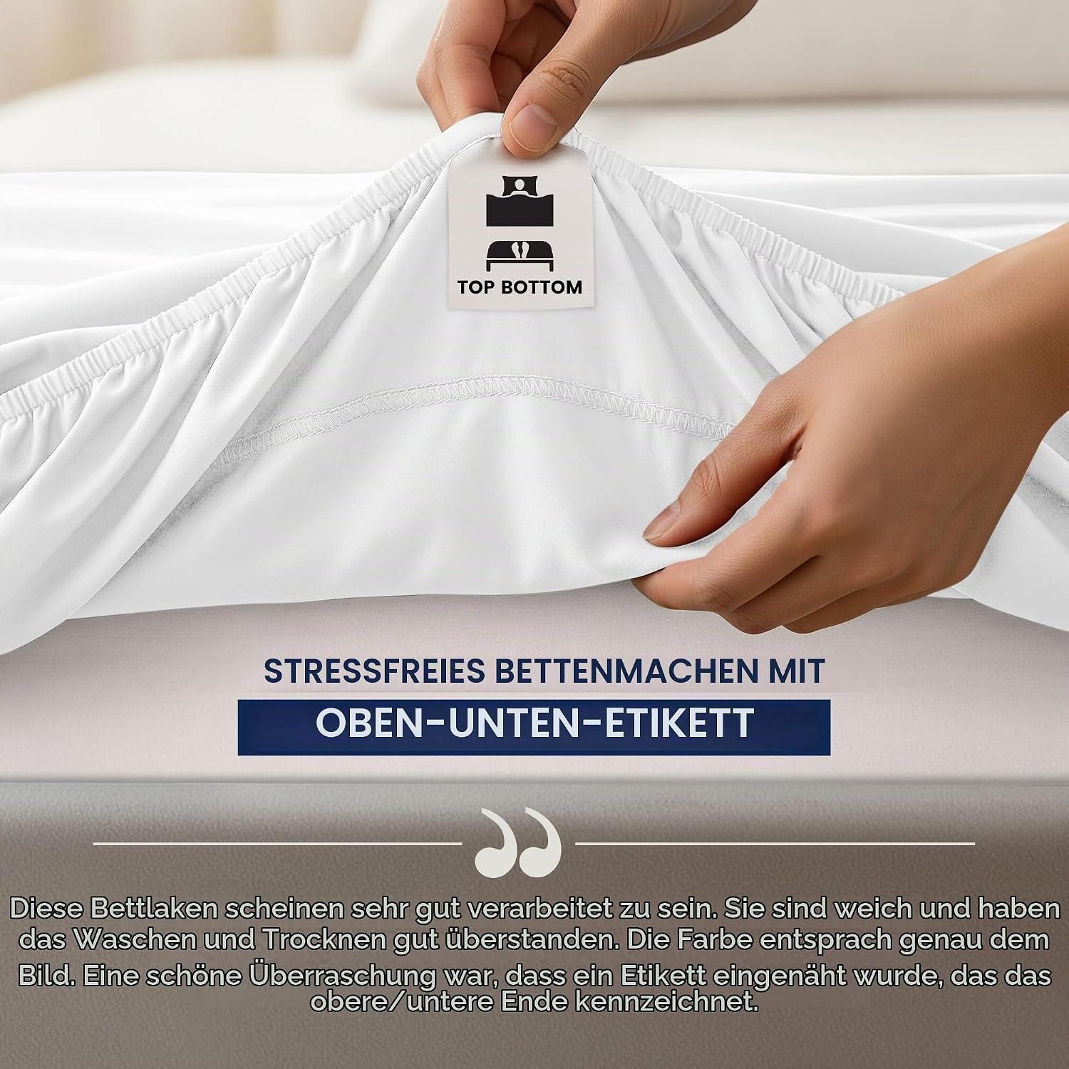 image:imageUtopia Bedding 6er Set Spannbettlaken 160 x 200 cm WeiWeissOpulenter Garten
