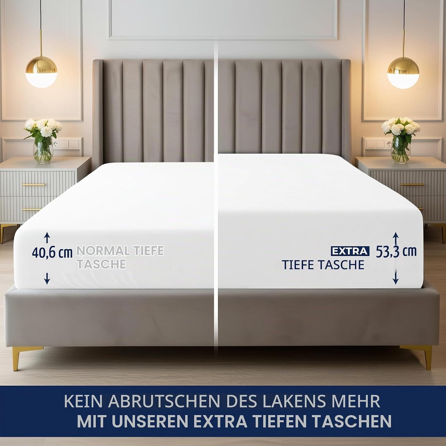 image:imageUtopia Bedding 6er Set Spannbettlaken 160 x 200 cm WeiWeissOpulenter Garten