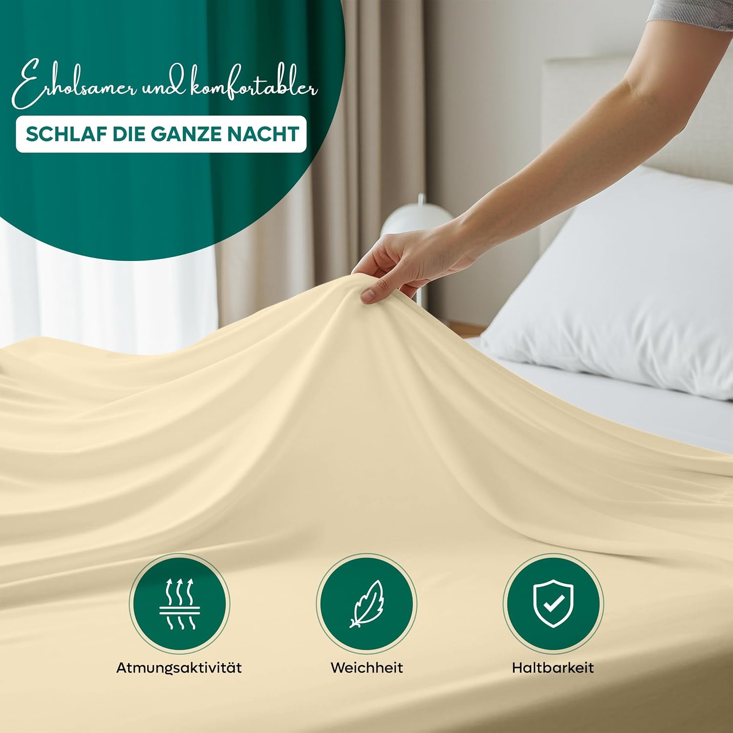 image:imageUtopia Bedding Bettlaken ohne Gummizug 225x255cm GrauBeige