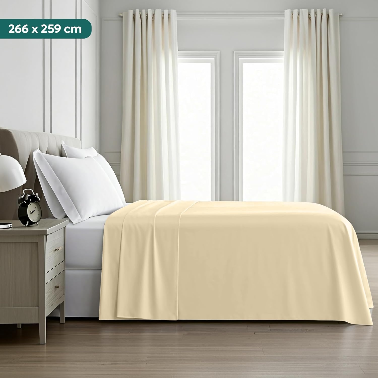 image:imageUtopia Bedding Bettlaken ohne Gummizug 225x255cm GrauBeige