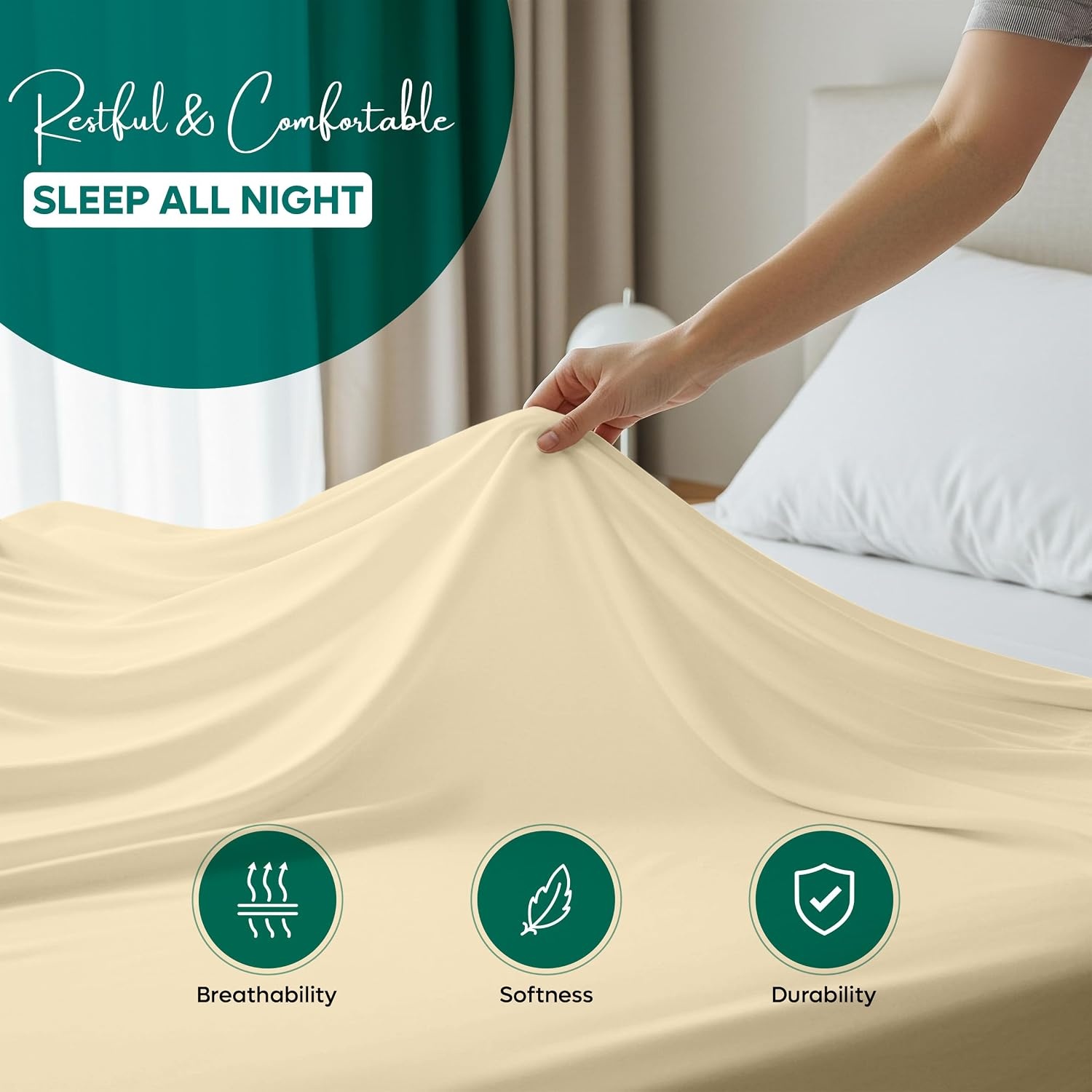 image:imageUtopia Bedding Bettlaken ohne Gummizug 225x255cm GrauBeige