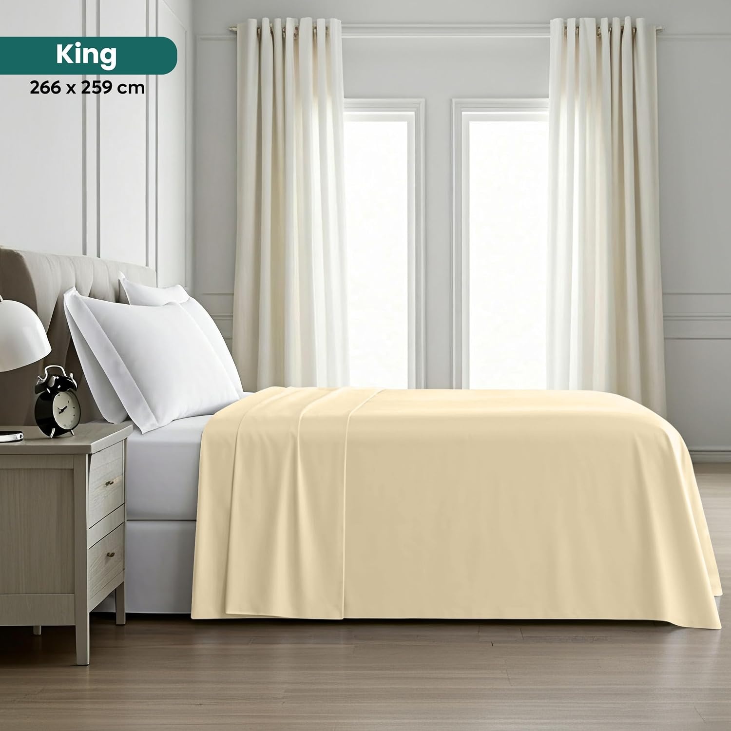 image:imageUtopia Bedding Bettlaken ohne Gummizug 225x255cm GrauBeige