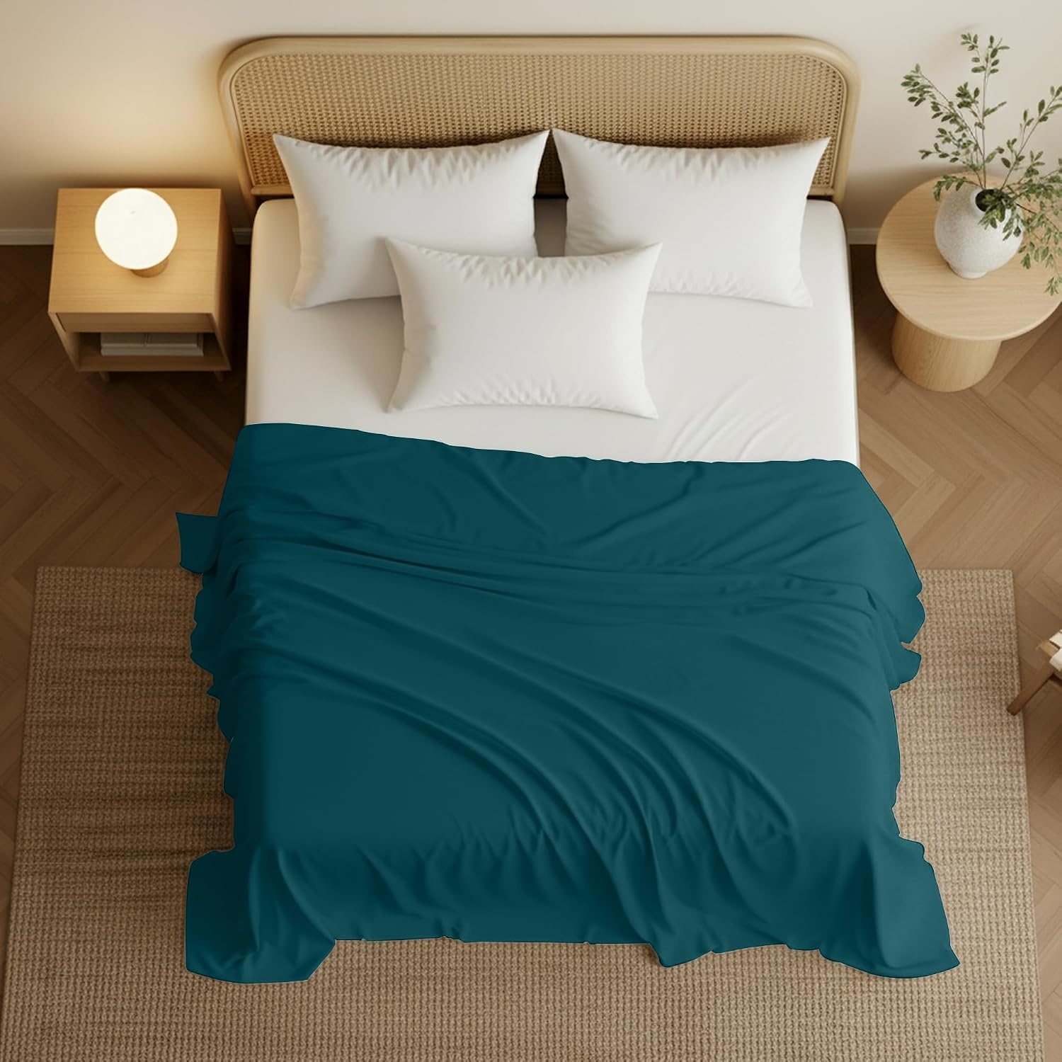 image:imageUtopia Bedding Bettlaken ohne Gummizug 225x255cm GrauBlaugrnein Hauch Von Paradies Trace Of Paradise