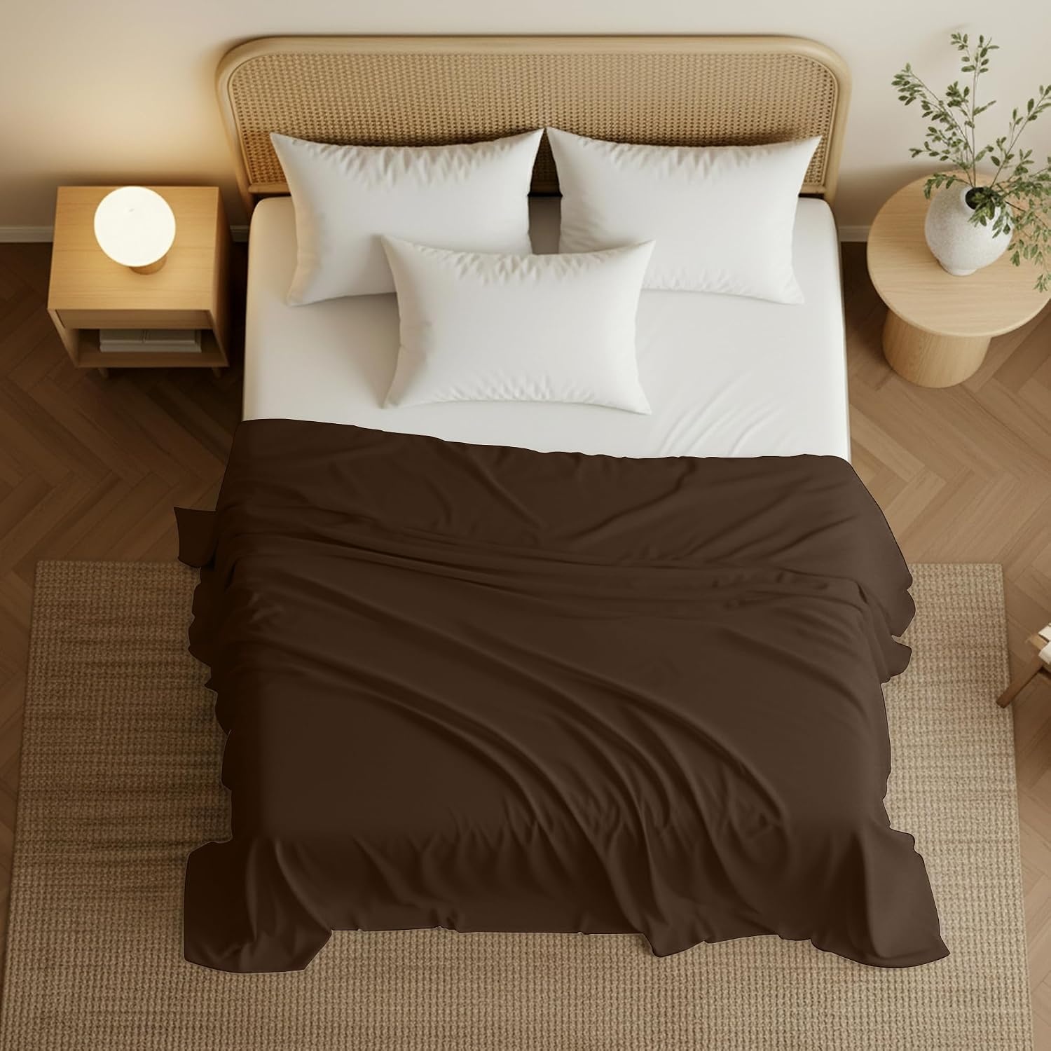 image:imageUtopia Bedding Bettlaken ohne Gummizug 225x255cm GrauBraun