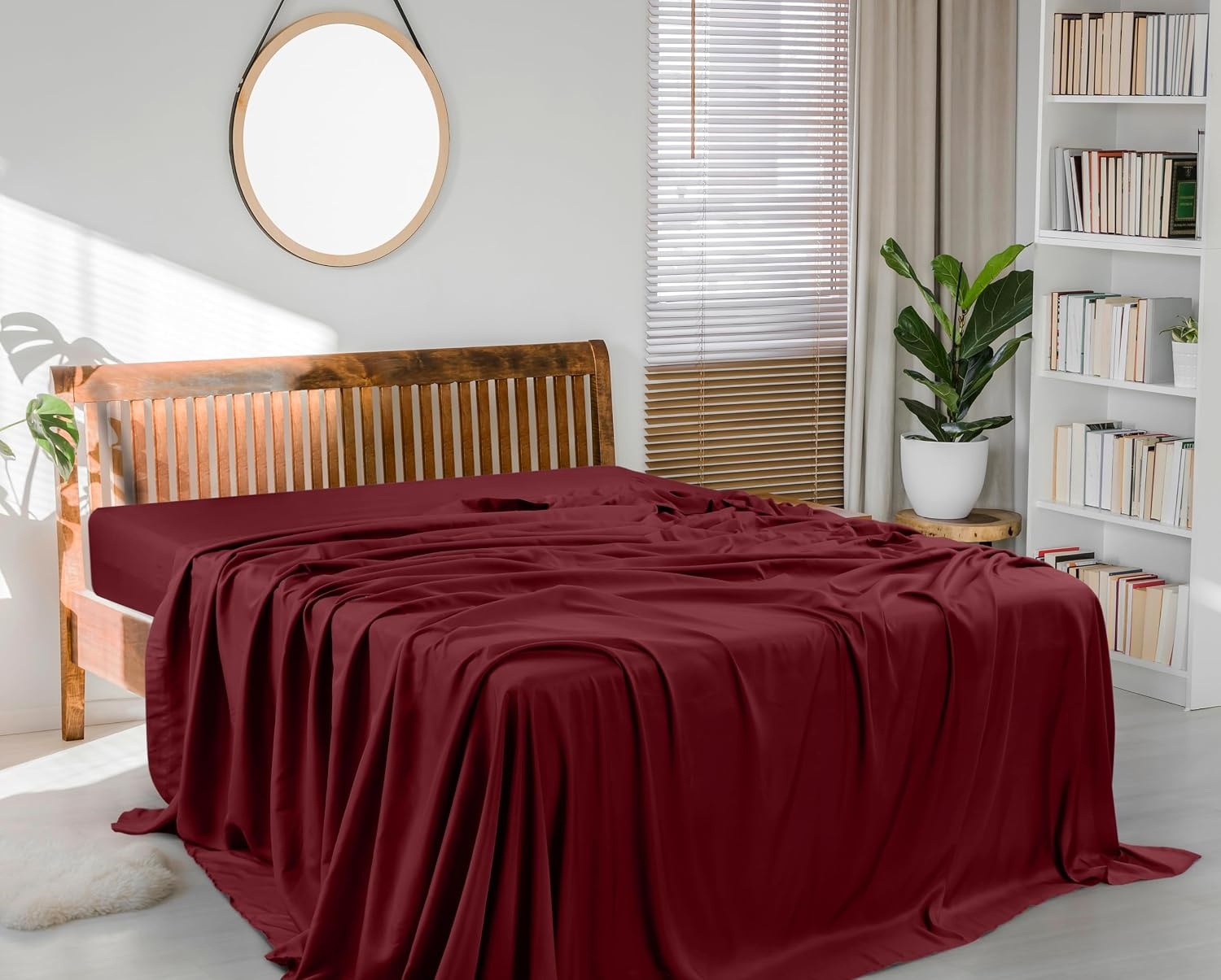 image:imageUtopia Bedding Bettlaken ohne Gummizug 225x255cm GrauBurgunderrot