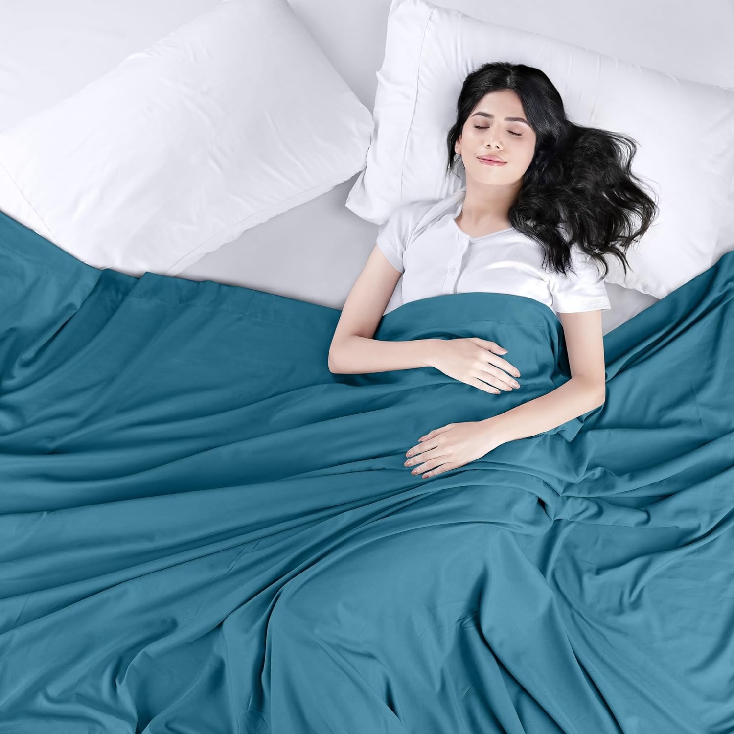 image:imageUtopia Bedding Bettlaken ohne Gummizug 225x255cm GrauDenim Blau