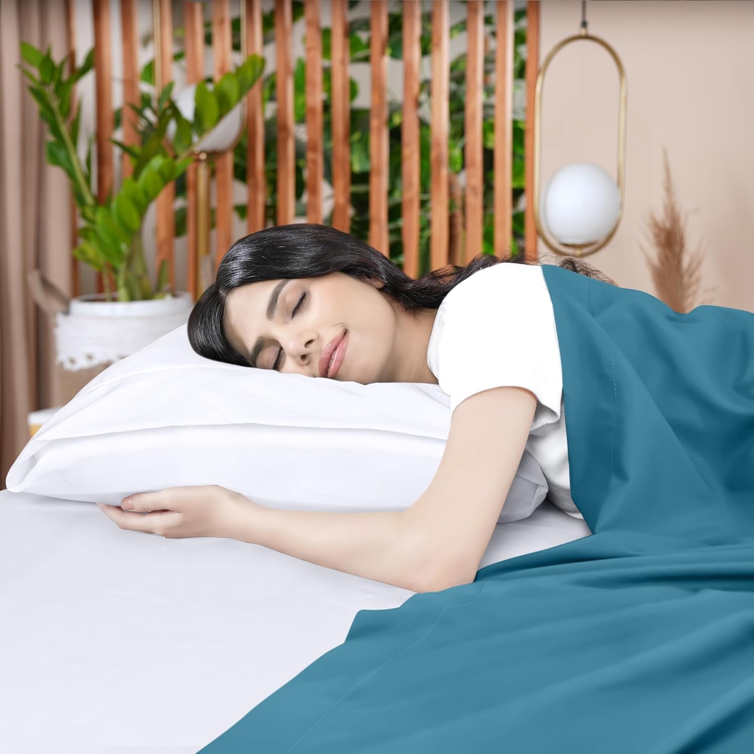 image:imageUtopia Bedding Bettlaken ohne Gummizug 225x255cm GrauDenim Blau