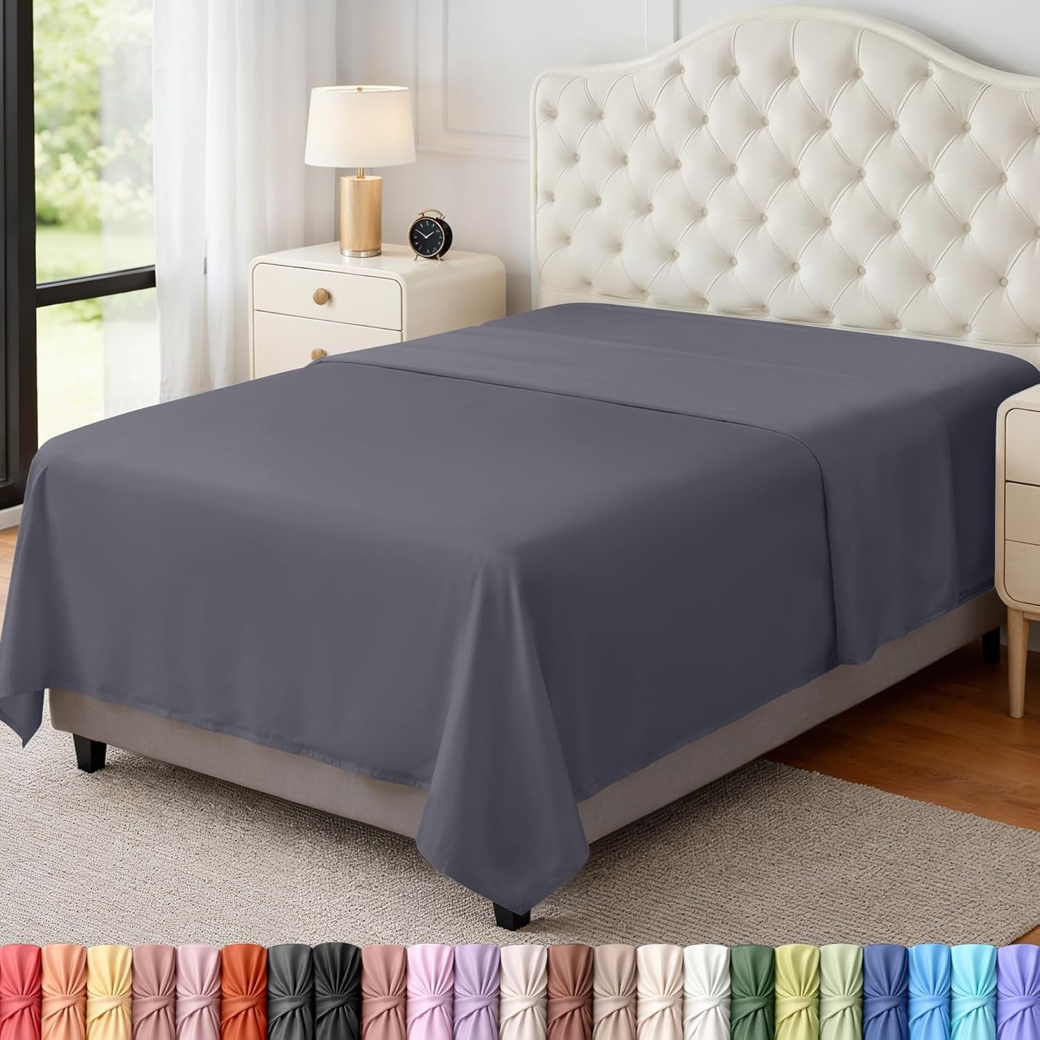 image:imageUtopia Bedding Bettlaken ohne Gummizug 225x255cm GrauGrau