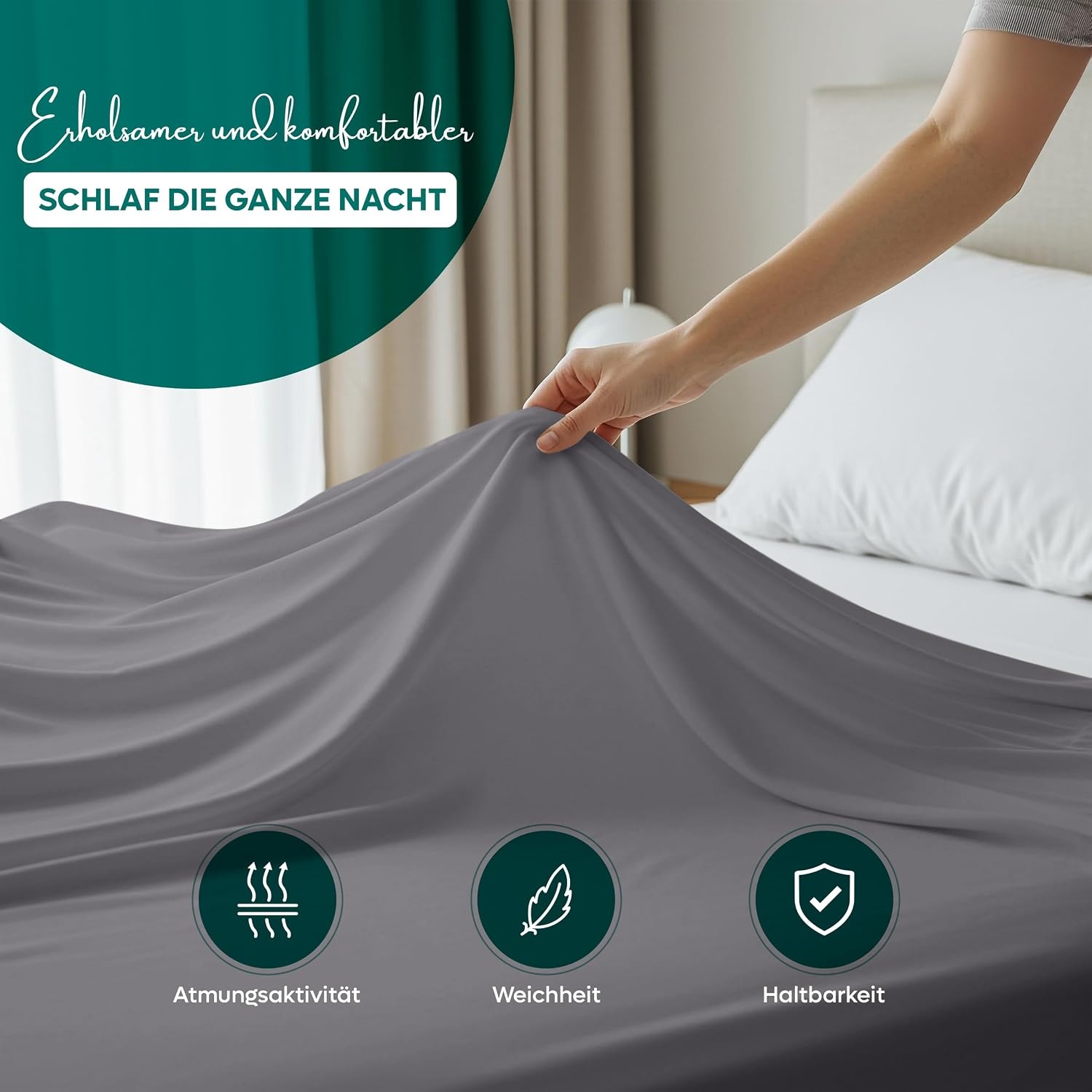 image:imageUtopia Bedding Bettlaken ohne Gummizug 225x255cm GrauGrau