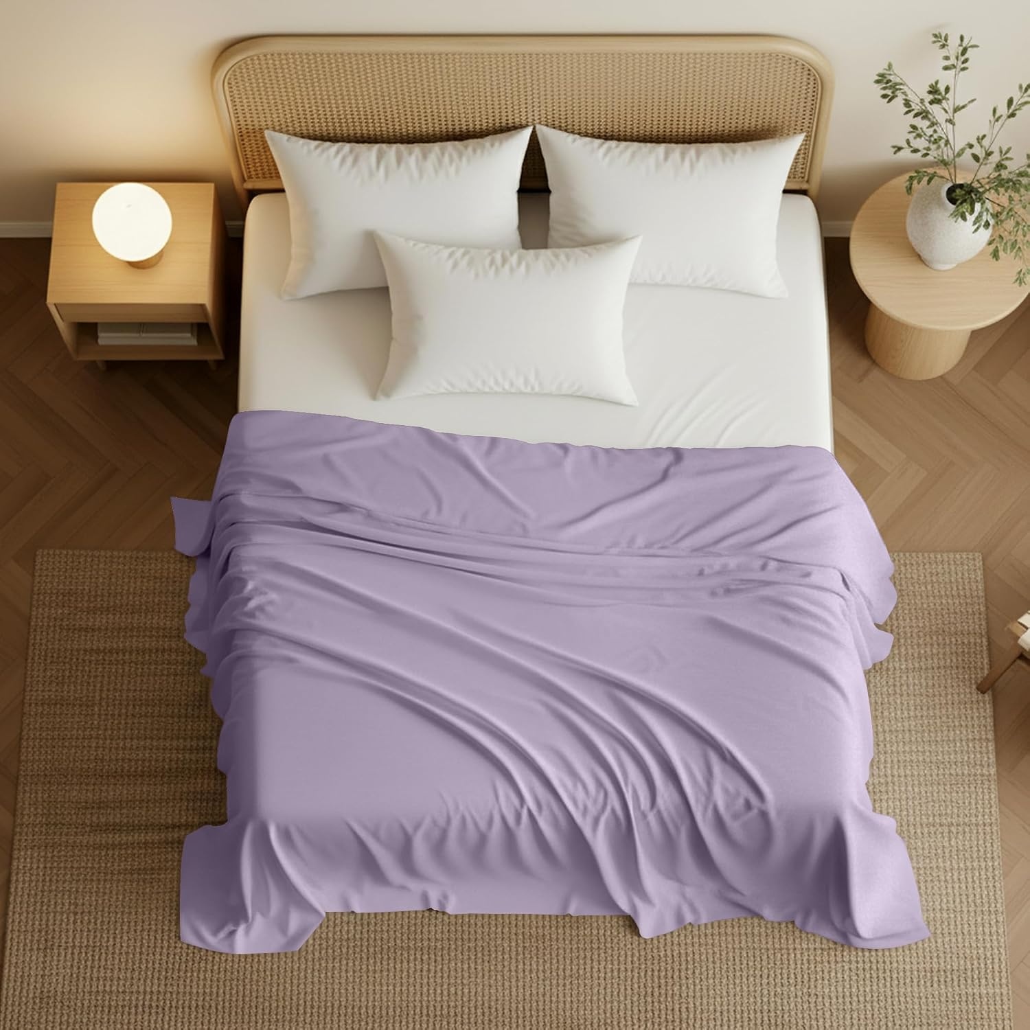 image:imageUtopia Bedding Bettlaken ohne Gummizug 225x255cm GrauLavendel