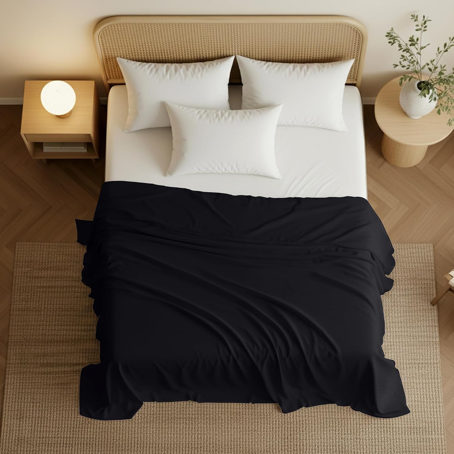 image:imageUtopia Bedding Bettlaken ohne Gummizug 225x255cm GrauSchwarz