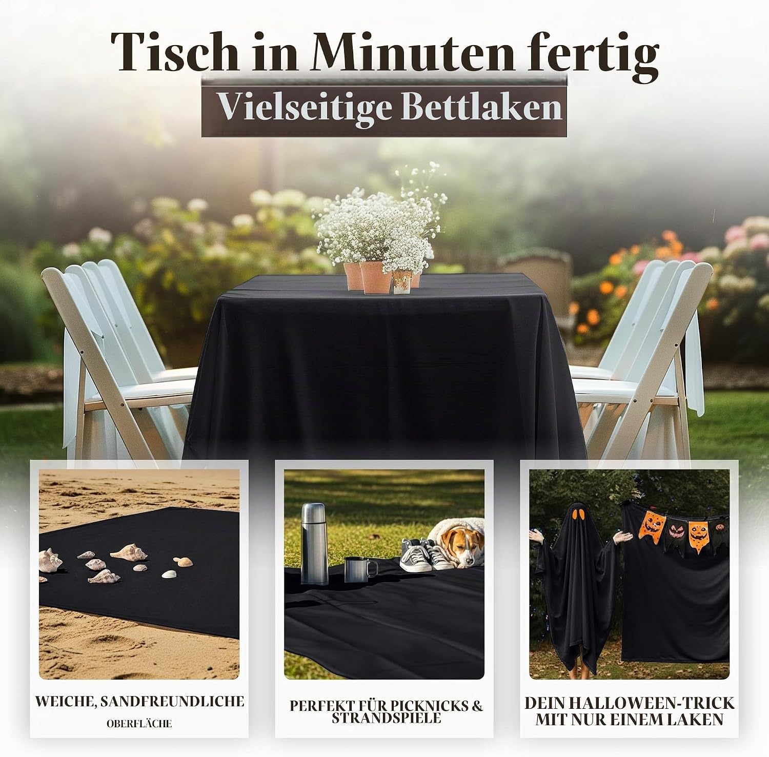 image:imageUtopia Bedding Bettlaken ohne Gummizug 225x255cm GrauSchwarz