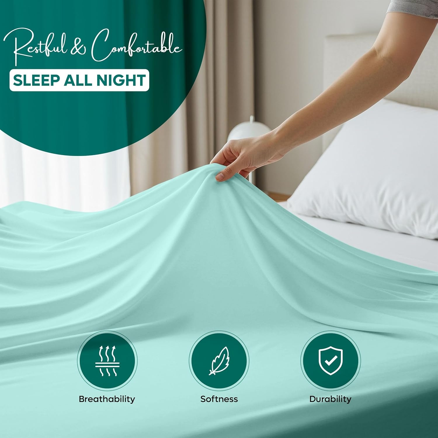 image:imageUtopia Bedding Bettlaken ohne Gummizug 225x255cm GrauSpa Blau
