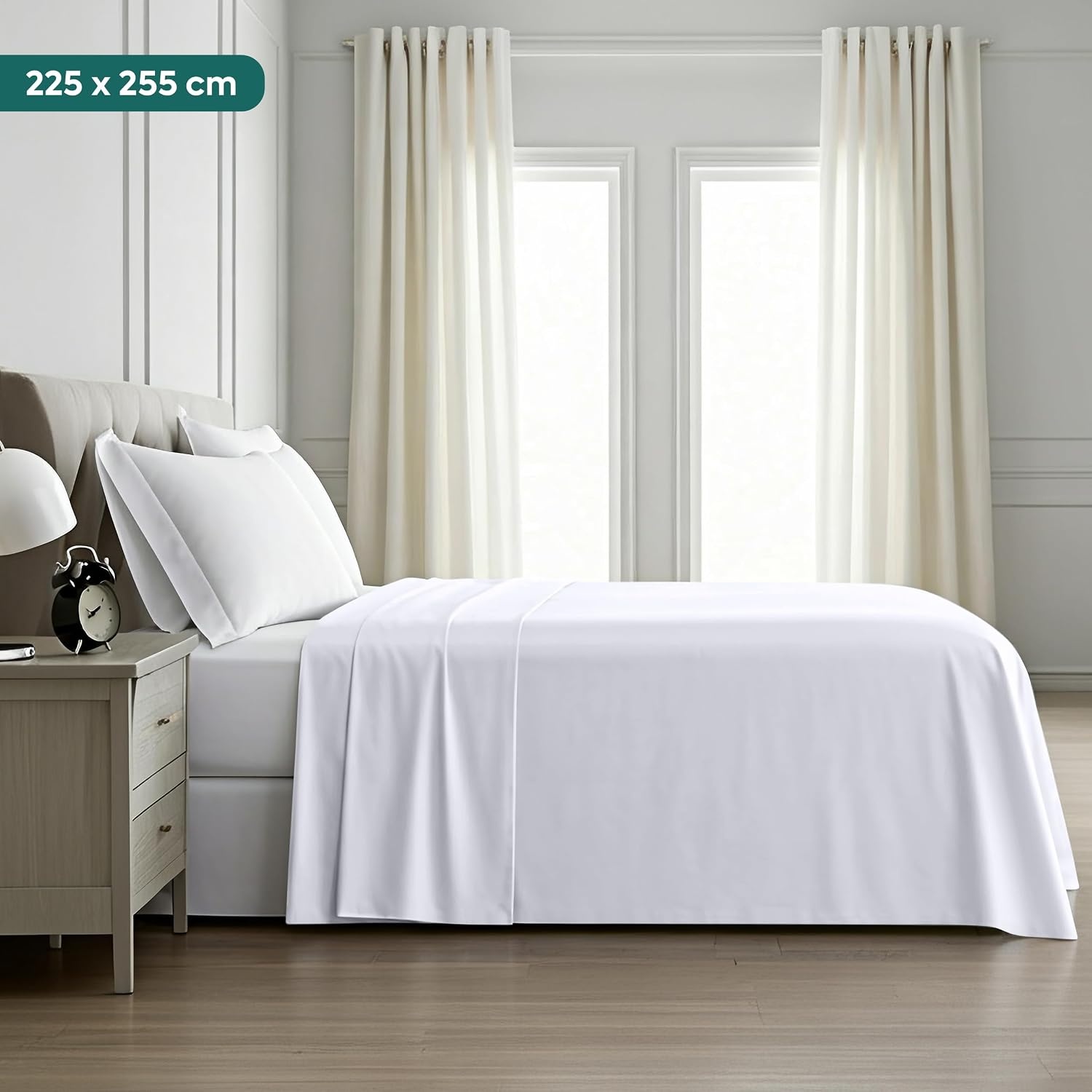 image:imageUtopia Bedding Bettlaken ohne Gummizug 225x255cm GrauWei