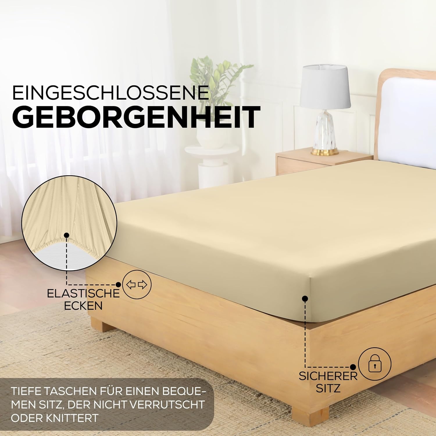 image:imageUtopia Bedding Spannbettlaken 140x200cm BurgunderrotBeige