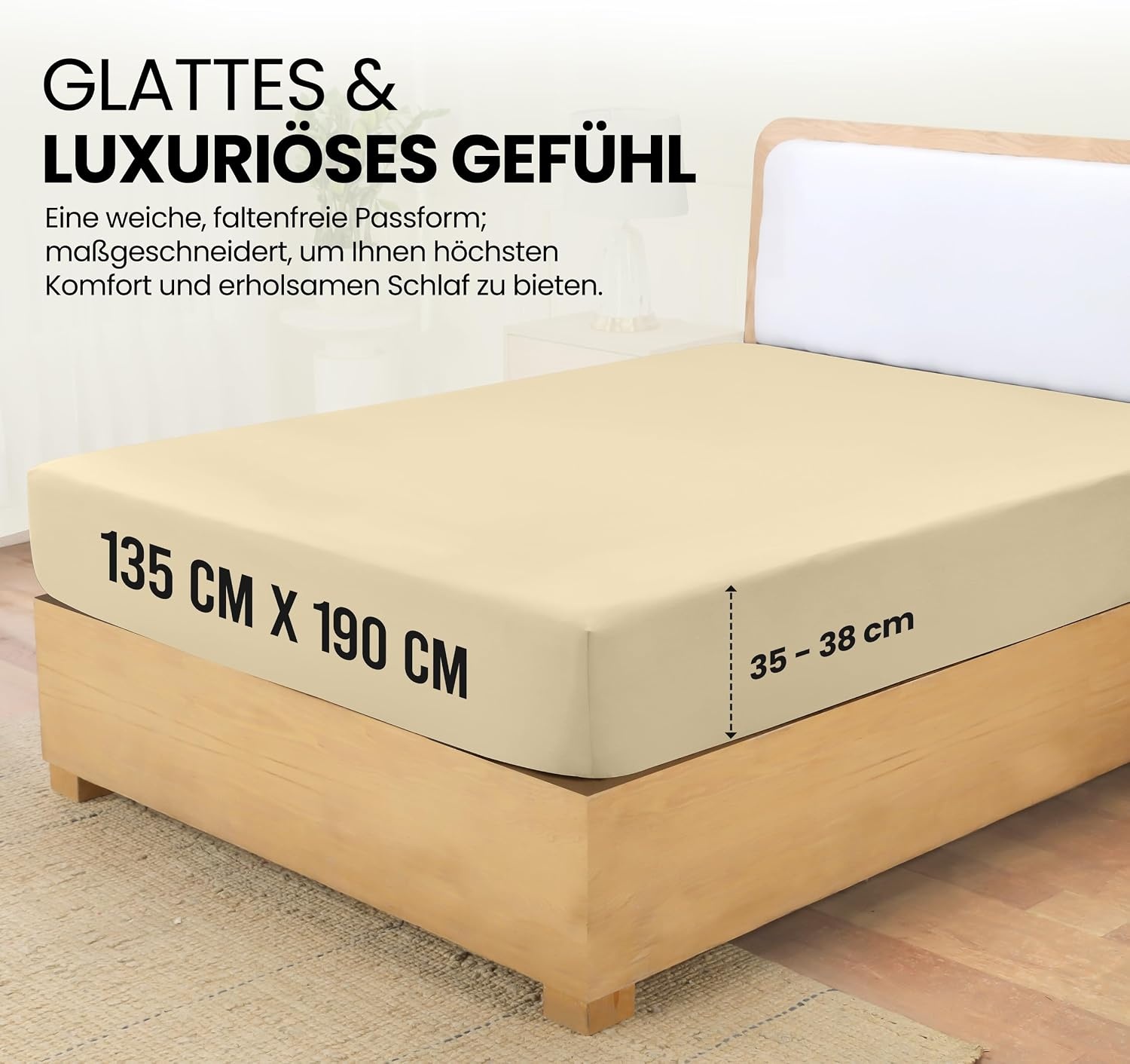 image:imageUtopia Bedding Spannbettlaken 140x200cm BurgunderrotBeige