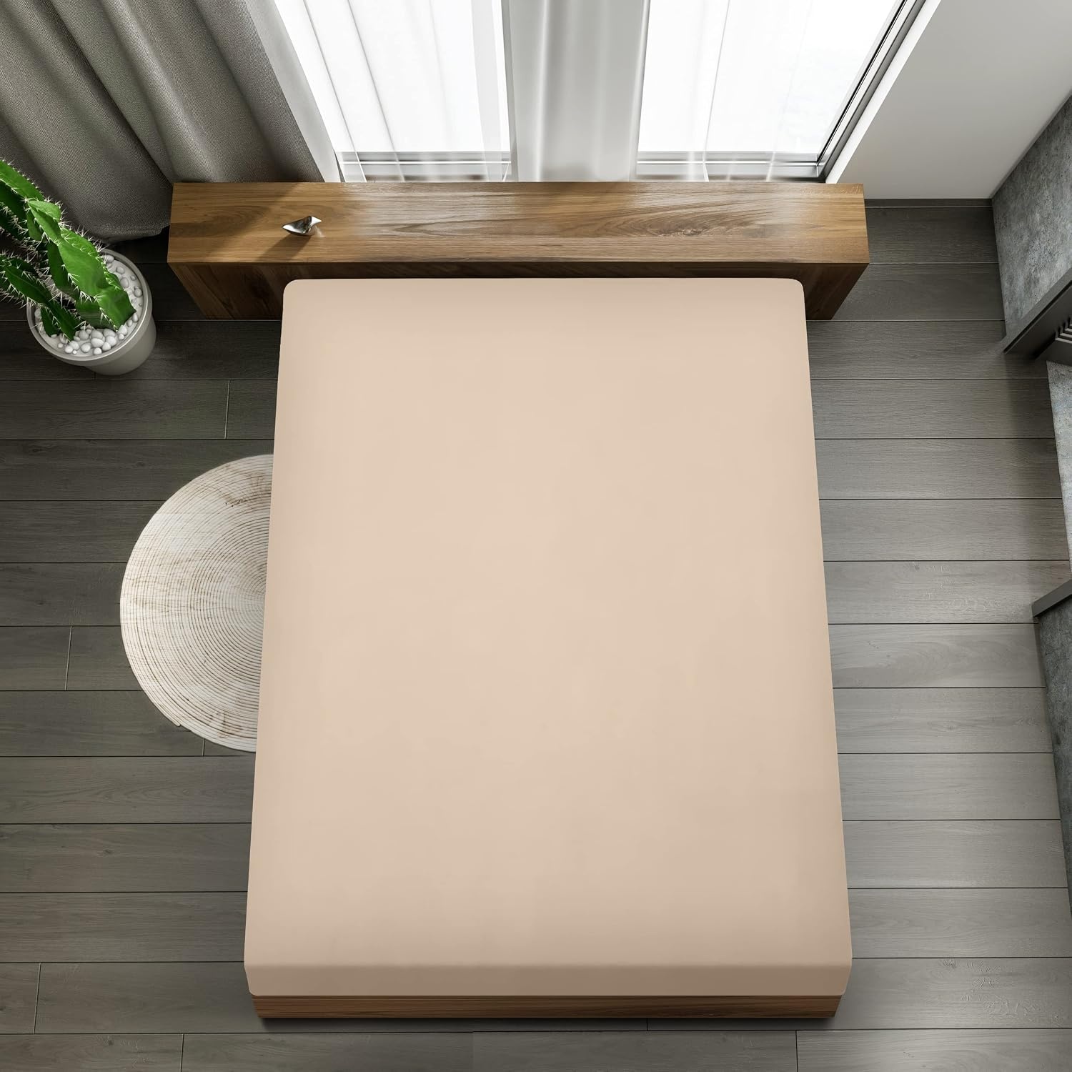 image:imageUtopia Bedding Spannbettlaken 140x200cm BurgunderrotBeige