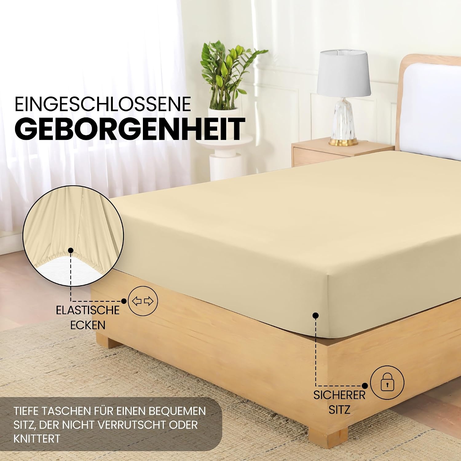 image:imageUtopia Bedding Spannbettlaken 140x200cm BurgunderrotBeige