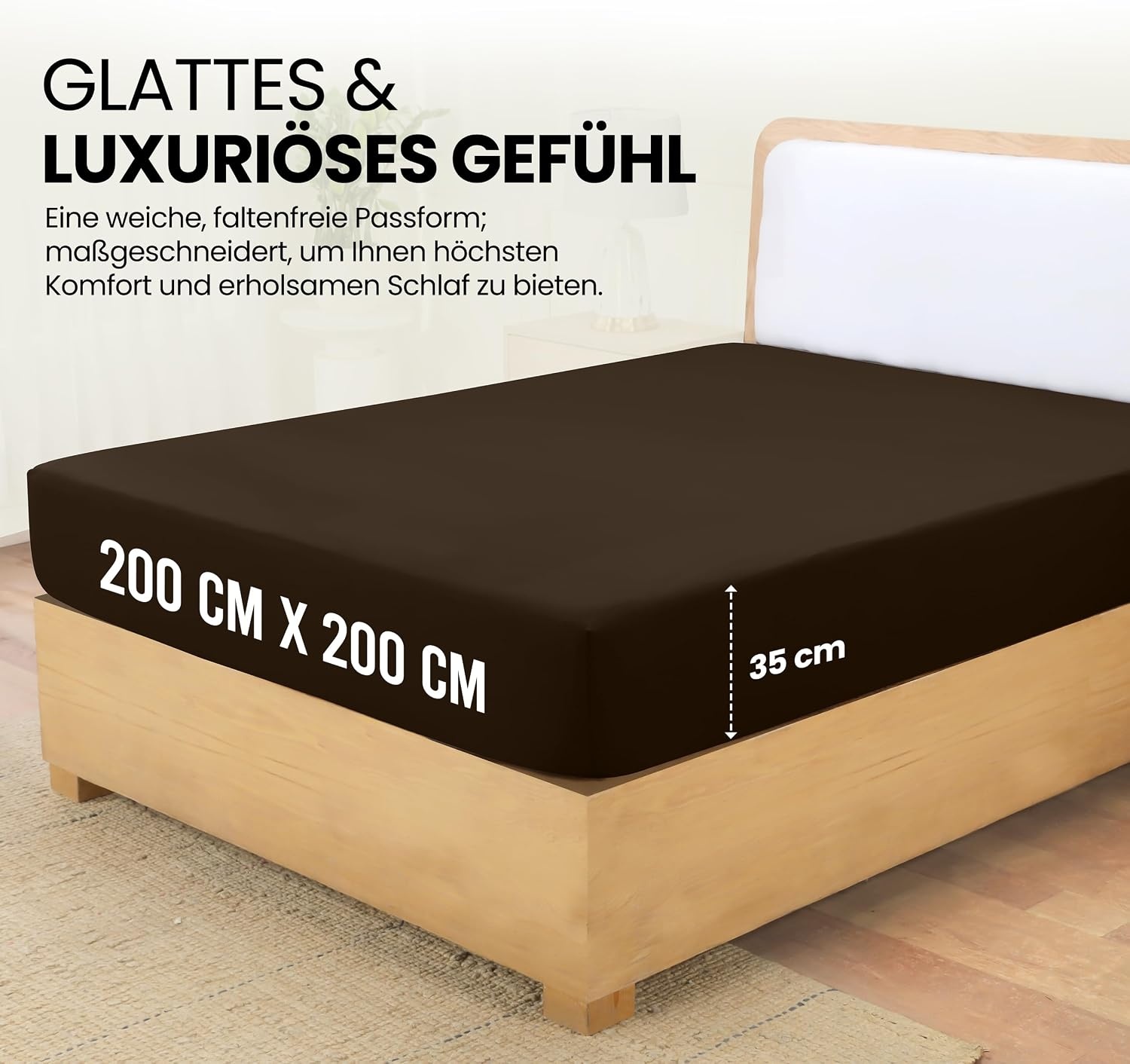 image:imageUtopia Bedding Spannbettlaken 140x200cm BurgunderrotBraun