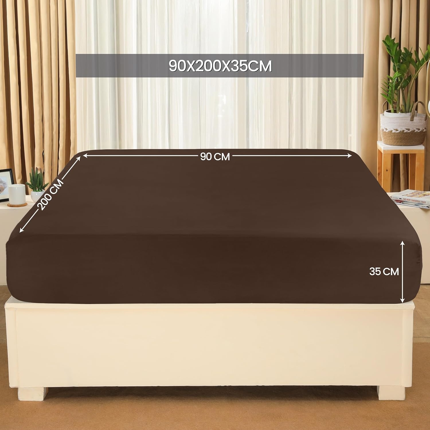 image:imageUtopia Bedding Spannbettlaken 140x200cm BurgunderrotBraun