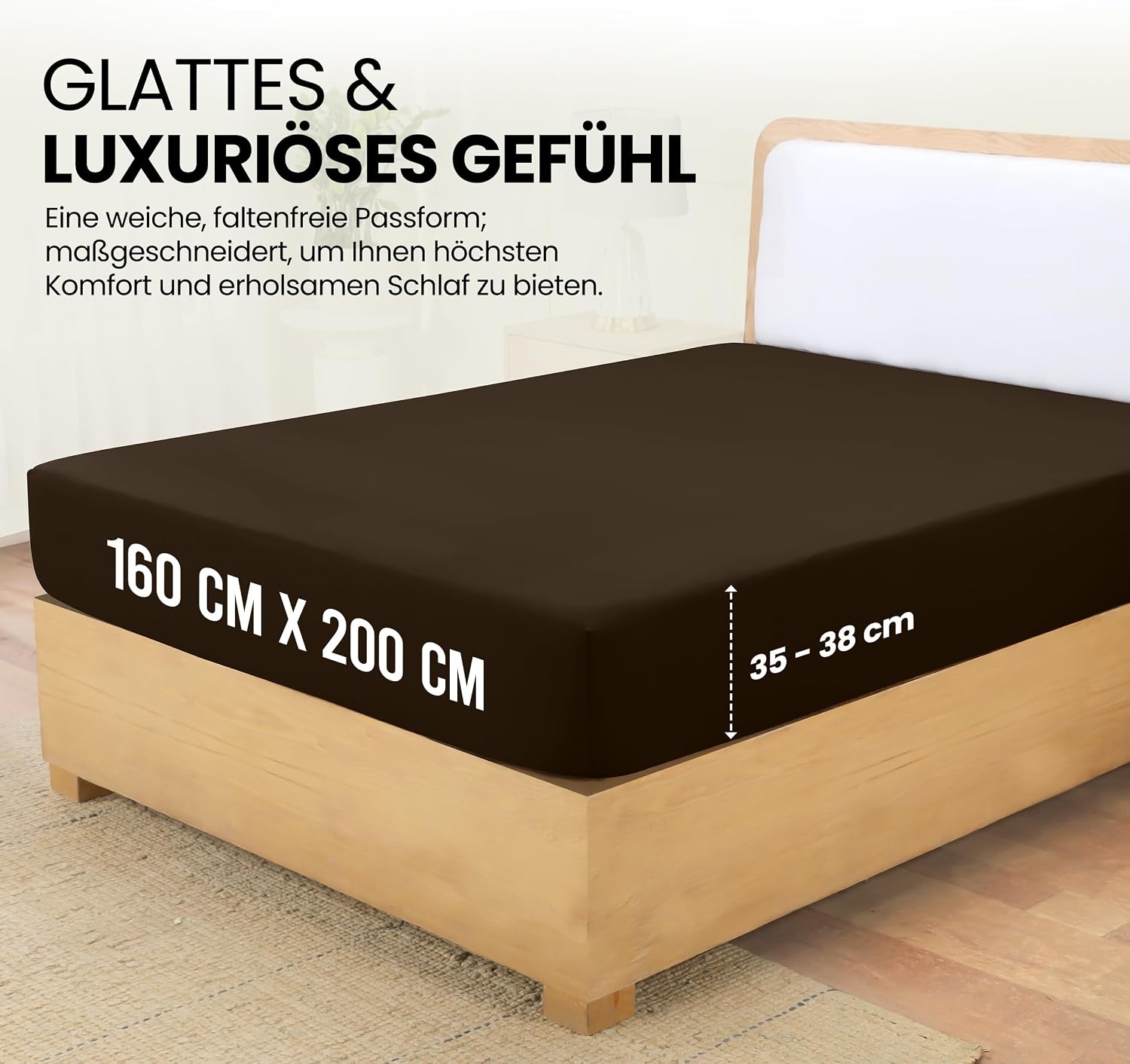 image:imageUtopia Bedding Spannbettlaken 140x200cm BurgunderrotBraun