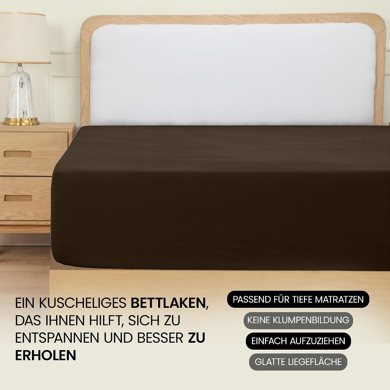 image:imageUtopia Bedding Spannbettlaken 140x200cm BurgunderrotBraun