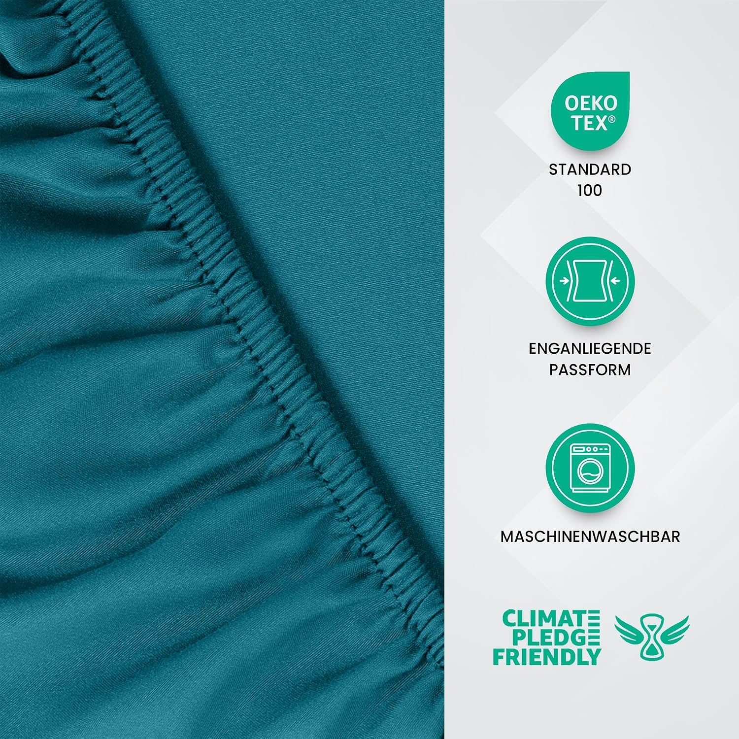 image:imageUtopia Bedding Spannbettlaken 140x200cm BurgunderrotDenim Blau